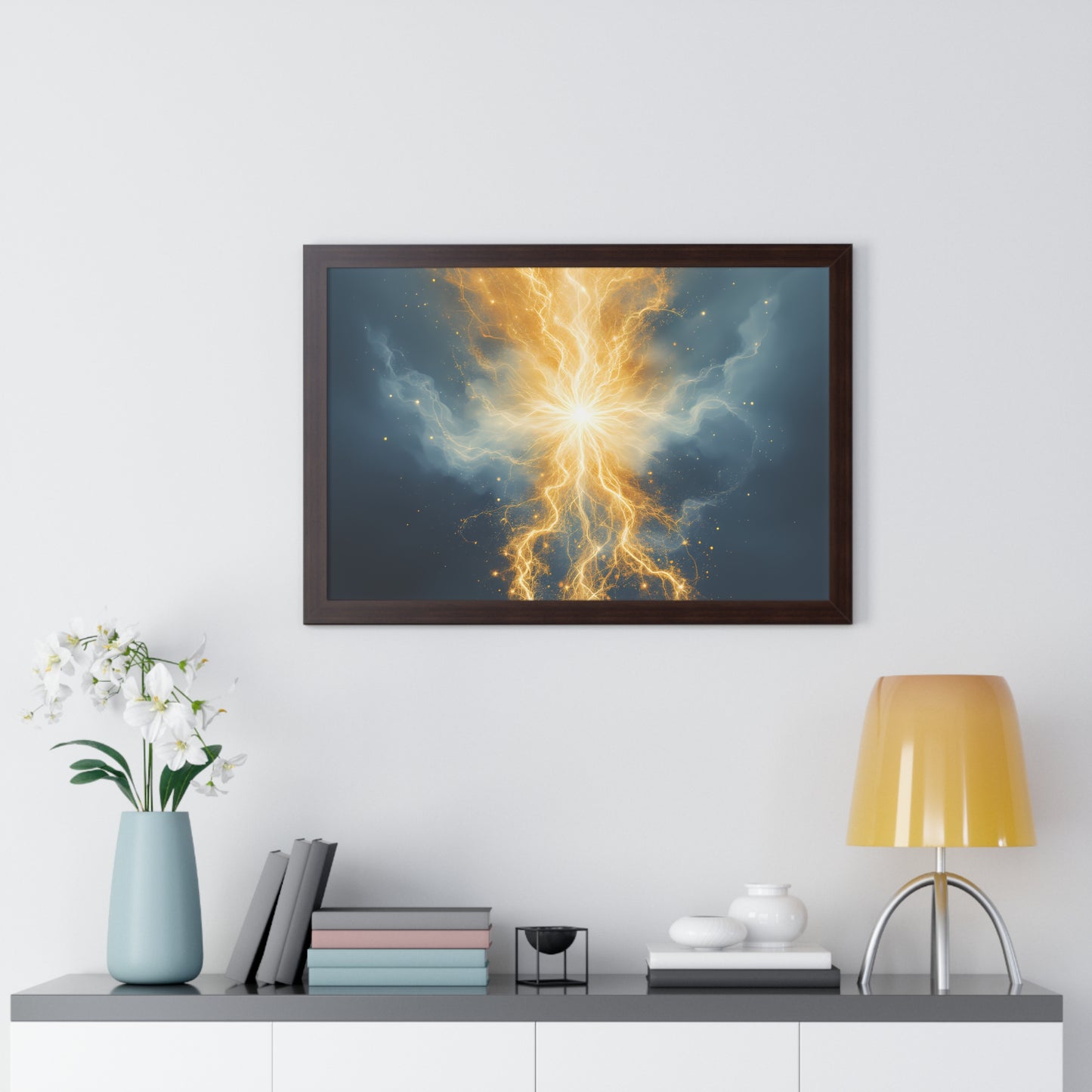 Energetic Lightning Framed Horizontal Poster