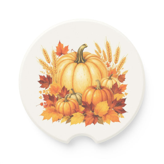 Autumn Pumpkin Car Coaster, Fall Decor, Home Accessories, Gift for Drivers, Seasonal Car Decor, Thanksgiving Car Gift