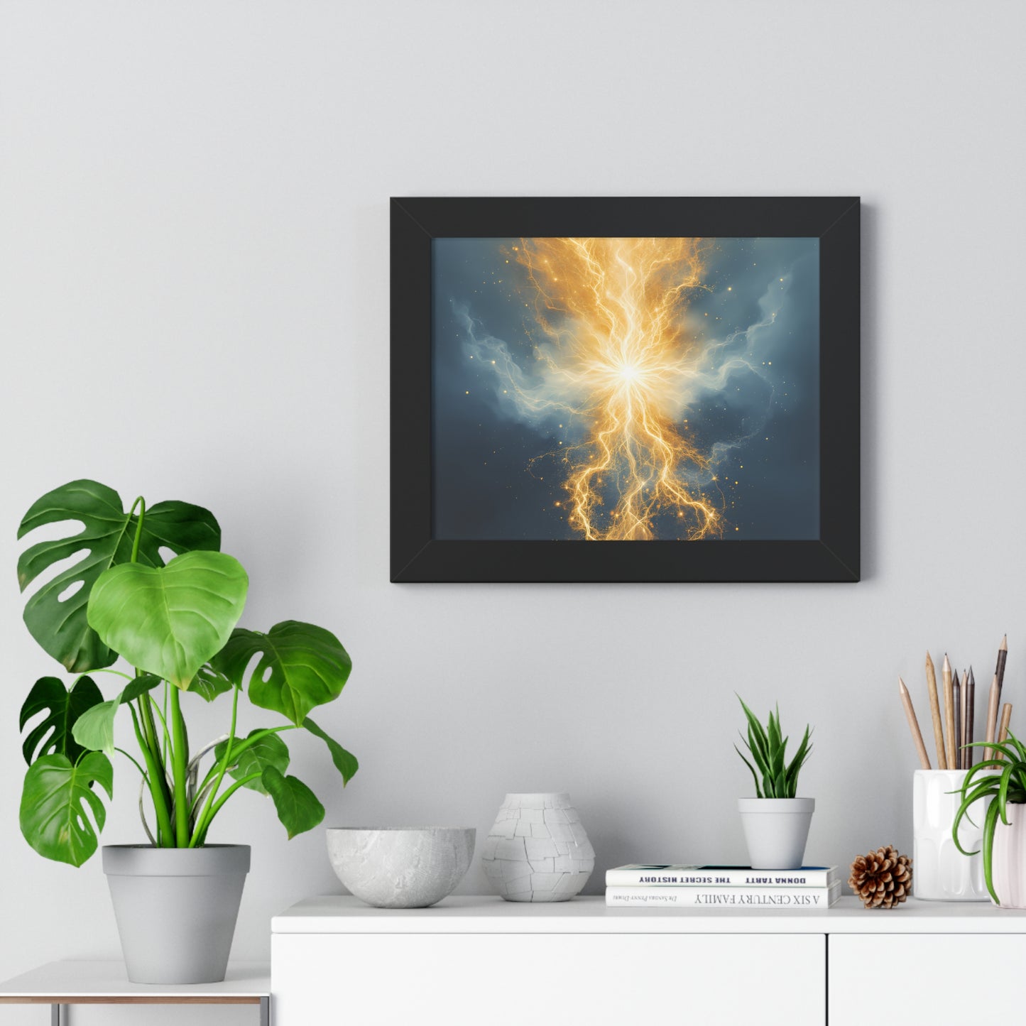 Energetic Lightning Framed Horizontal Poster