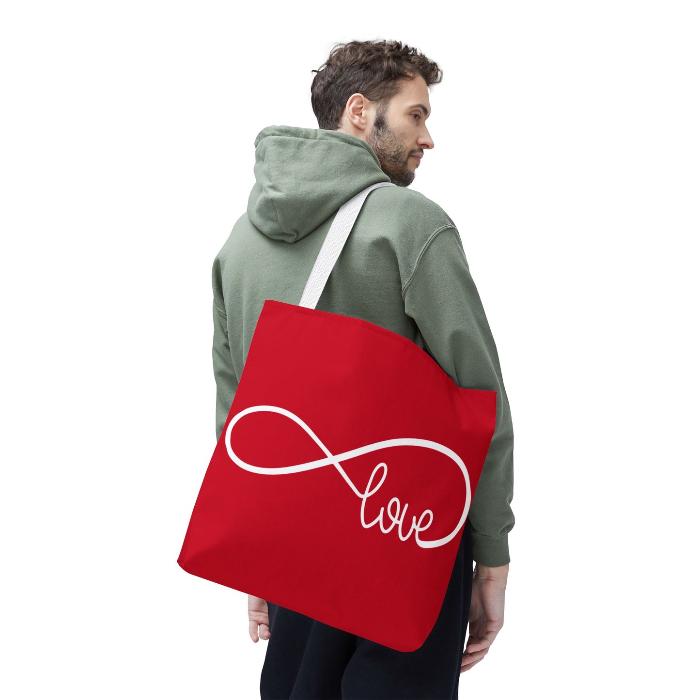 Red Love Infinity Symbol Tote Bag – Romantic Double-Sided Print in 3 Sizes