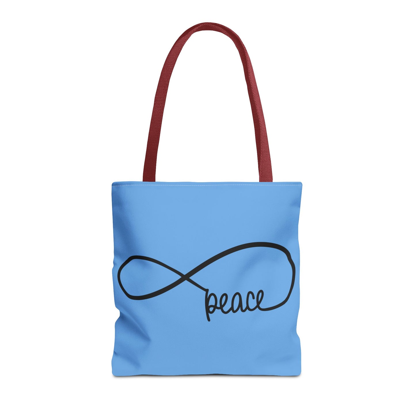 Blue Peace Infinity Tote Bag – Inspirational Double-Sided Print in 3 Sizes