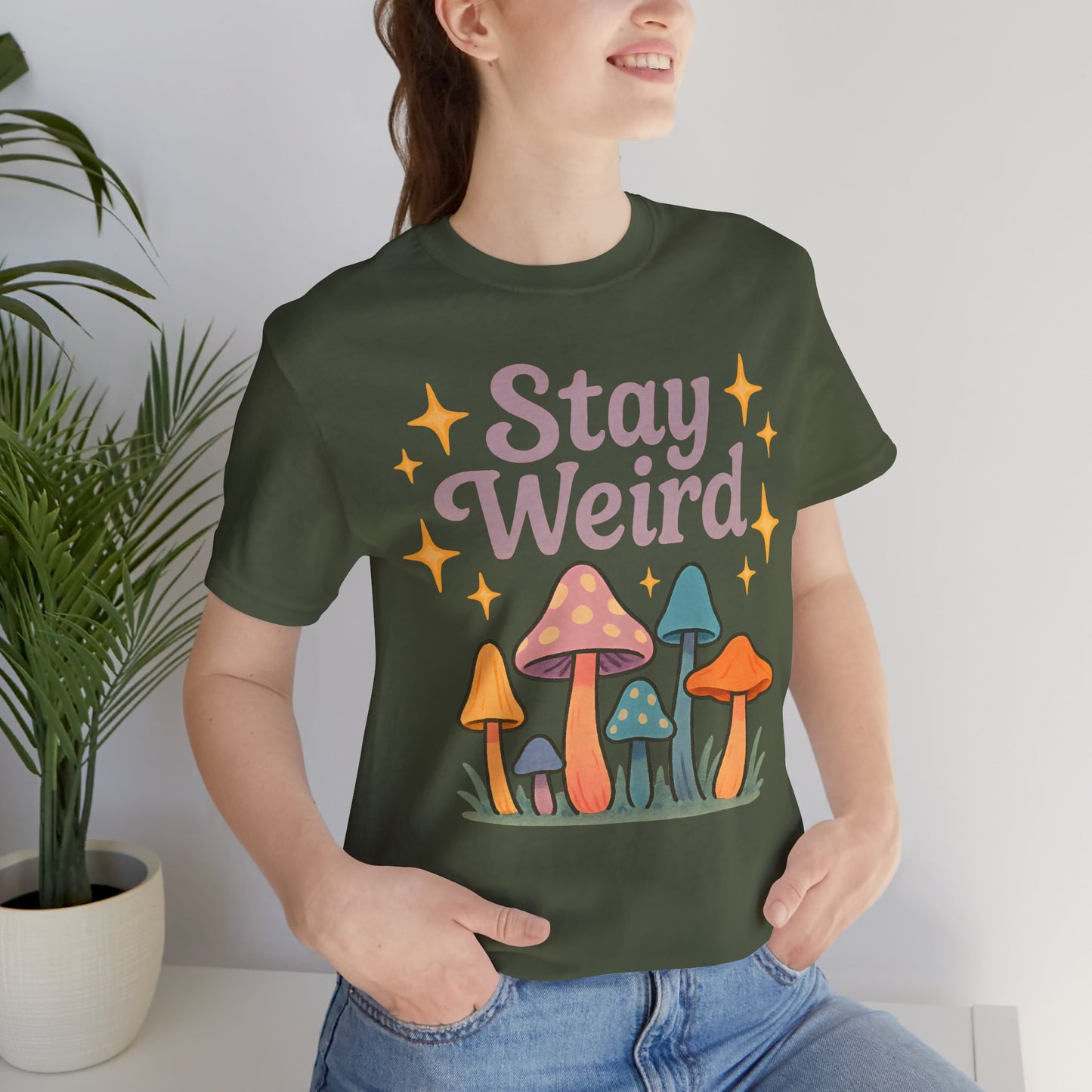 Stay Weird Unisex Jersey Tee – Funky Graphic Shirt for Bold Summer Vibes