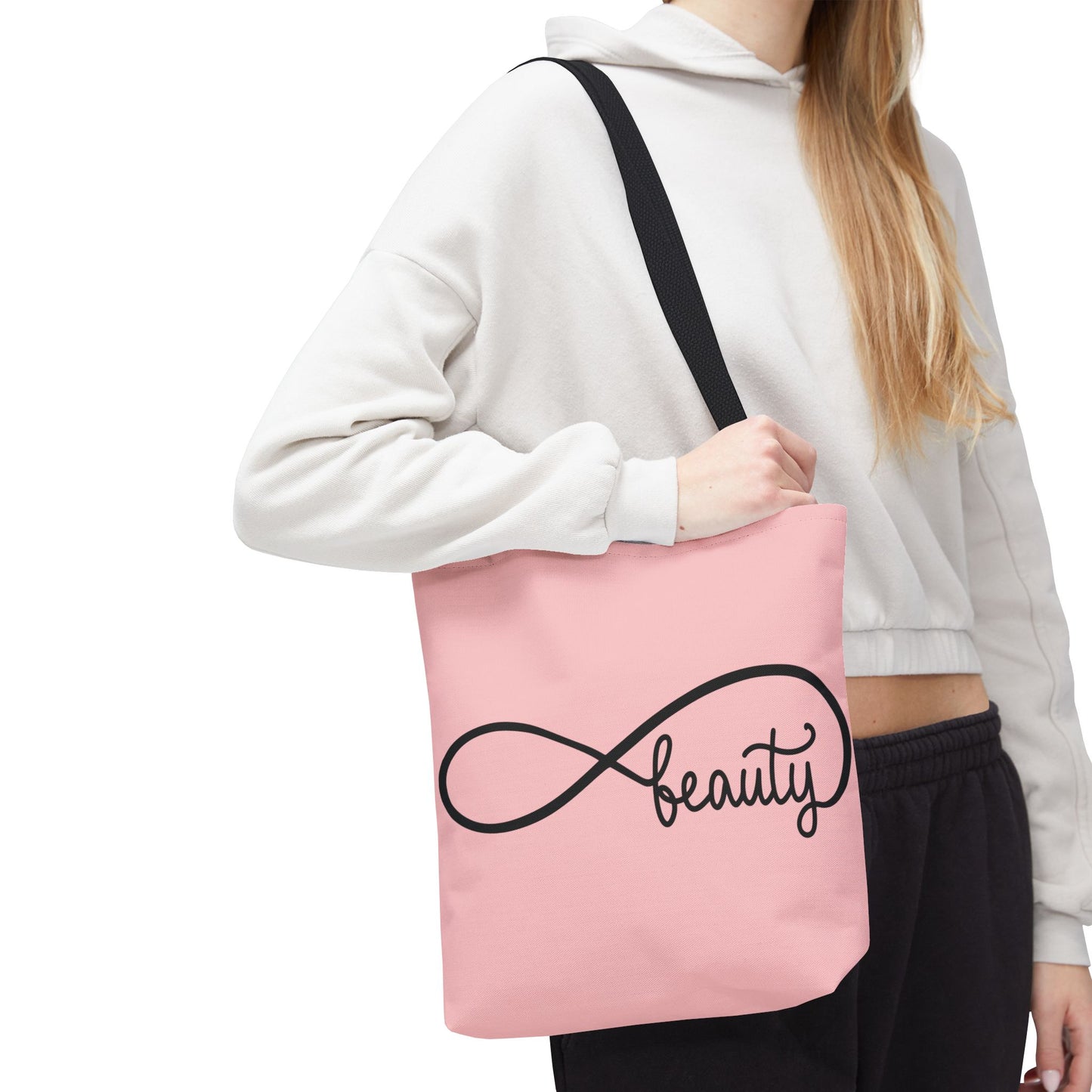 Pink Beauty Infinity Tote Bag – Inspirational Double-Sided Print in 3 Sizes