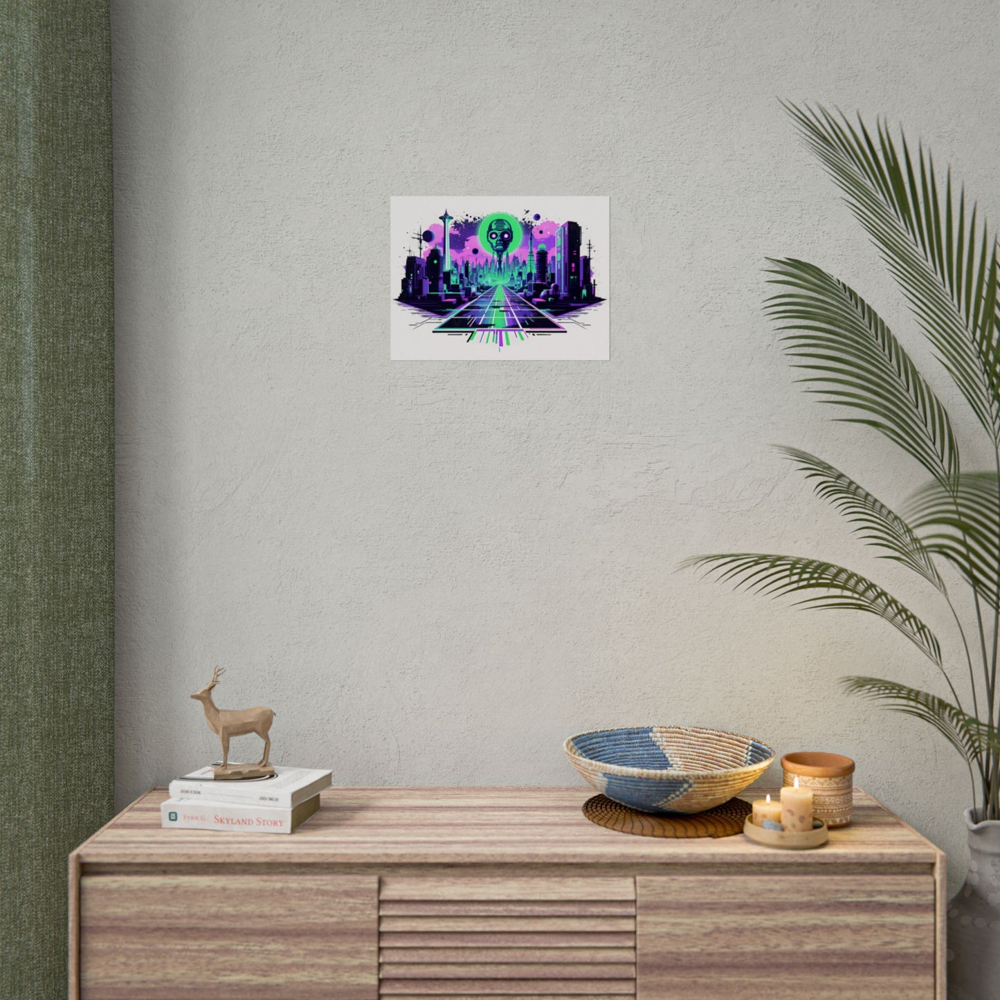 Futuristic Alien City Rolled Poster