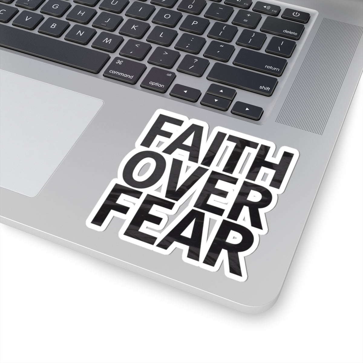 Faith Over Fear – Christian Kiss-Cut Vinyl Sticker | Inspirational Decal for Laptops, Water Bottles, and Journals