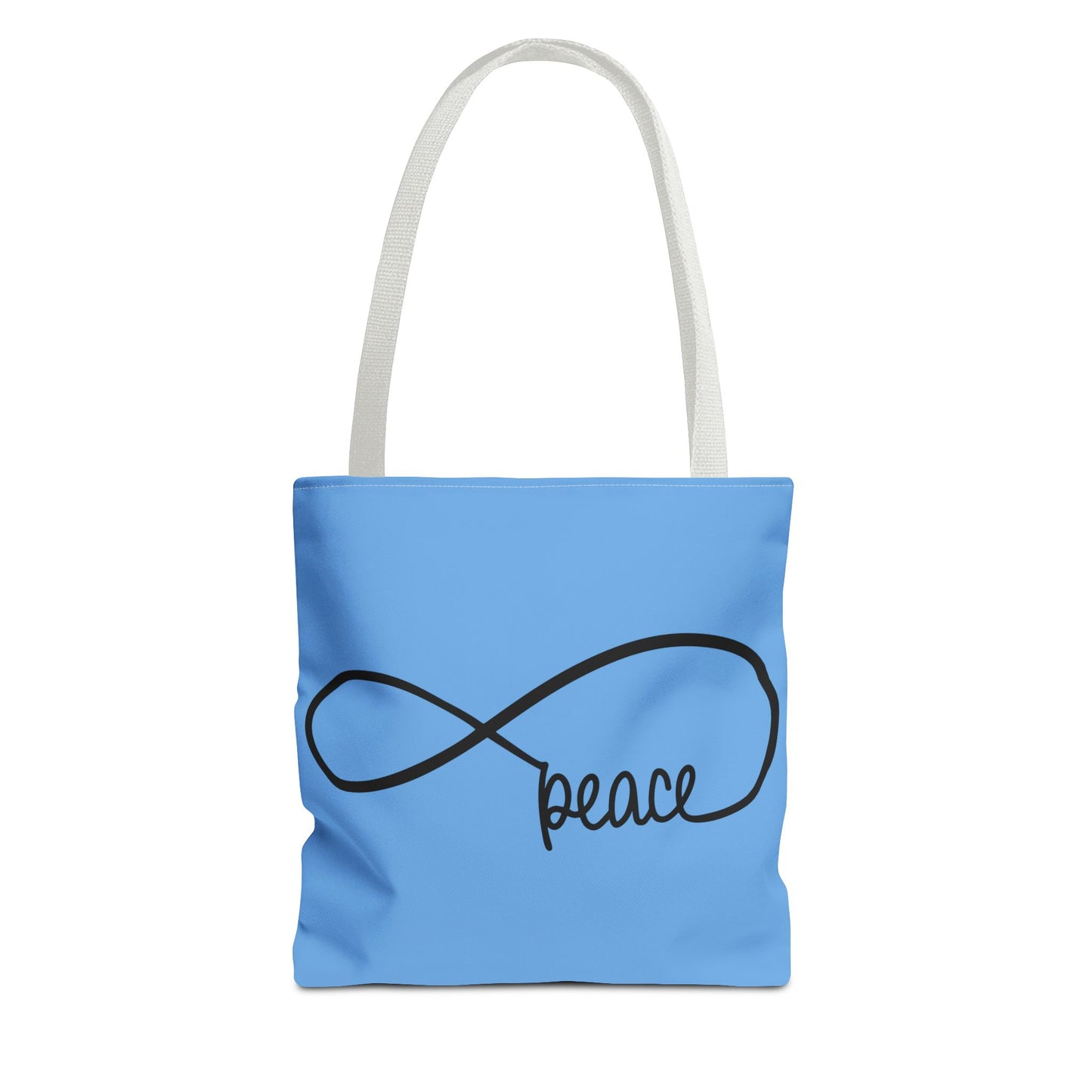 Blue Peace Infinity Tote Bag – Inspirational Double-Sided Print in 3 Sizes