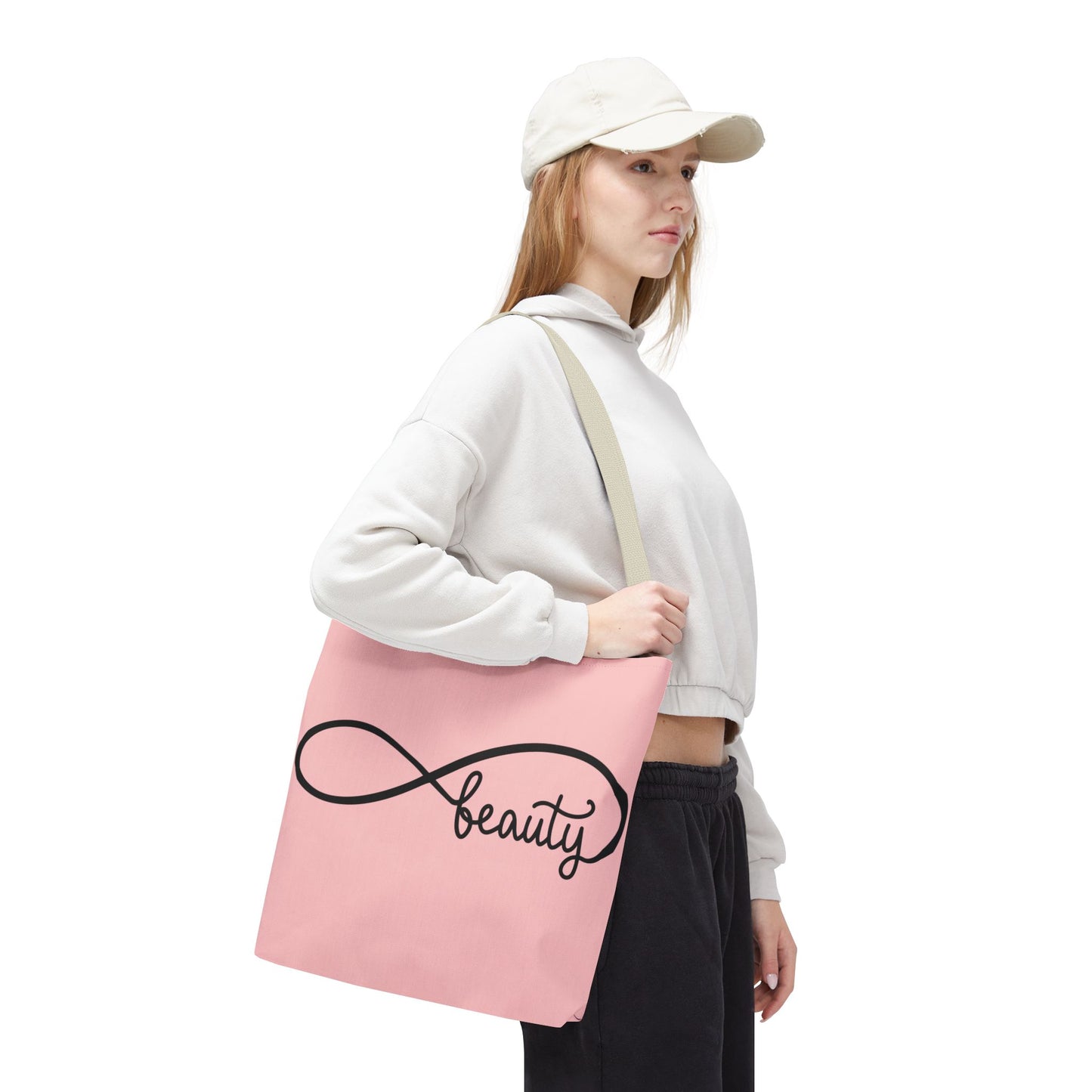 Pink Beauty Infinity Tote Bag – Inspirational Double-Sided Print in 3 Sizes