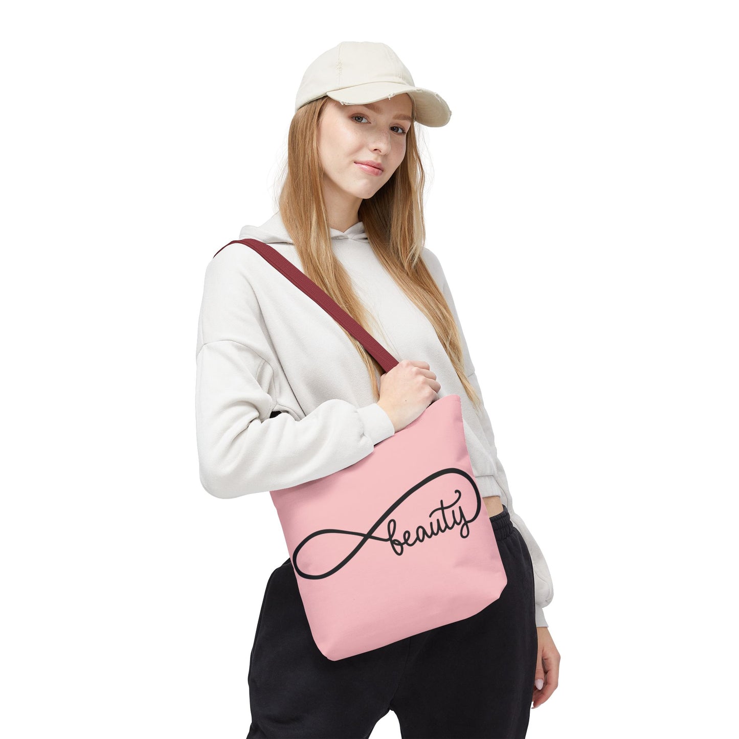 Pink Beauty Infinity Tote Bag – Inspirational Double-Sided Print in 3 Sizes
