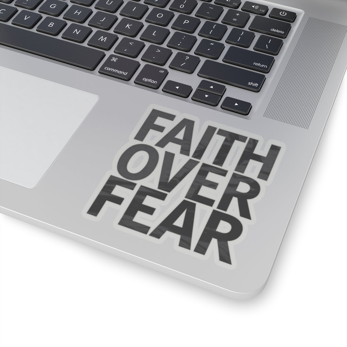 Faith Over Fear – Christian Kiss-Cut Vinyl Sticker | Inspirational Decal for Laptops, Water Bottles, and Journals