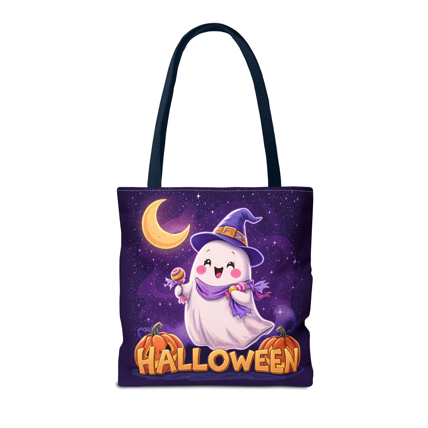Halloween Ghost Tote Bag, Cute Halloween Bag, Trick or Treat Tote, Spooky Season Accessory, Pumpkin Spice Tote, Gift for Halloween Lovers