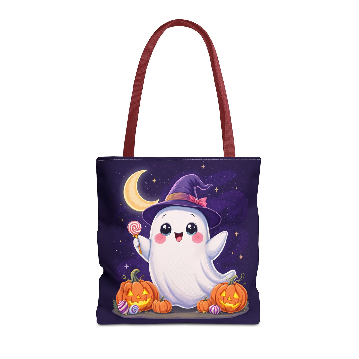 Halloween Ghost Tote Bag, Spooky Season Bag, Cute Pumpkin Bag, Trick or Treat Tote, Whimsical Ghost Shopper