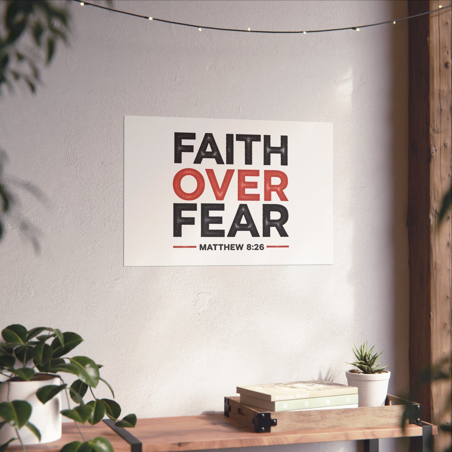 Faith Over Fear Horizontal Poster - Christian Wall Art