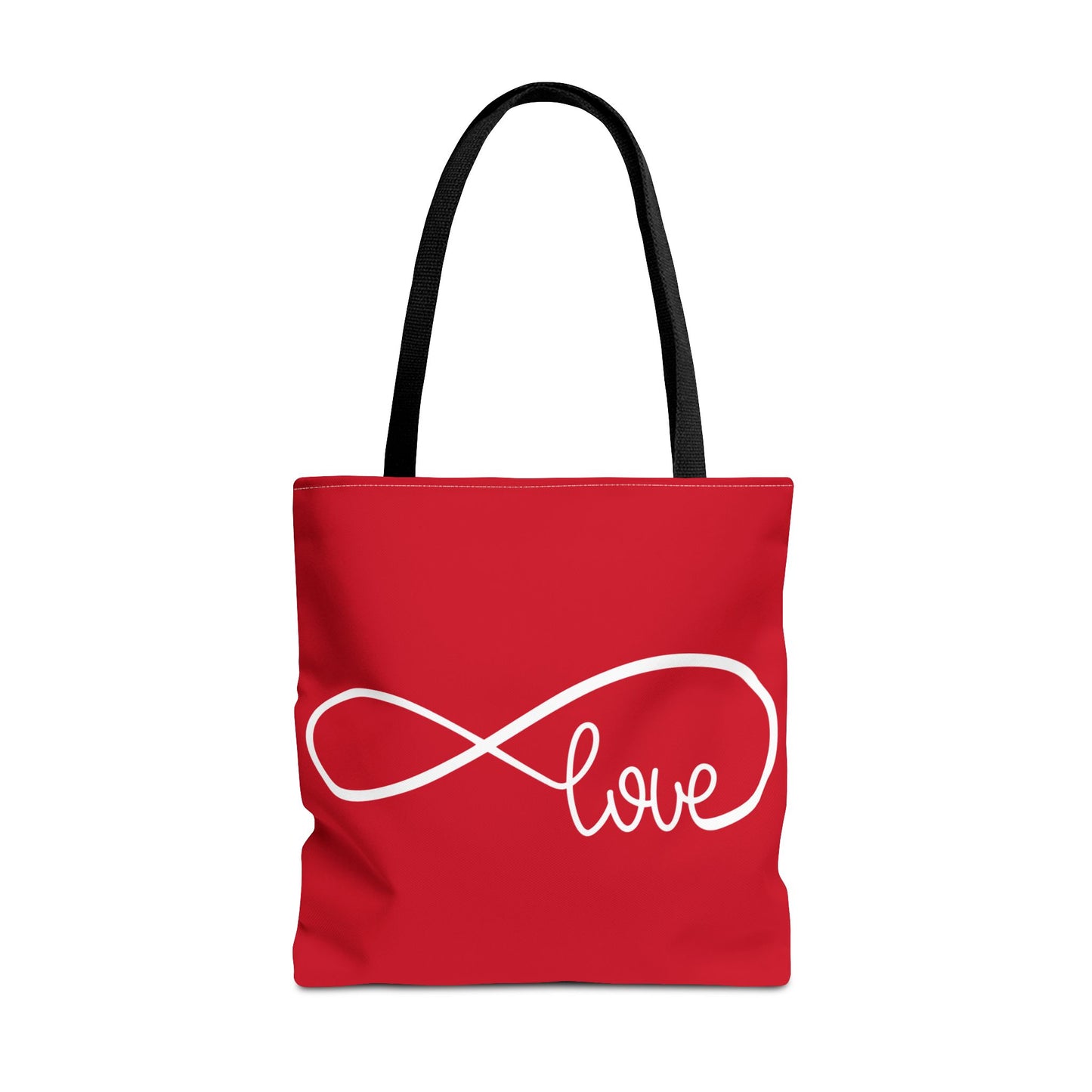 Red Love Infinity Symbol Tote Bag – Romantic Double-Sided Print in 3 Sizes
