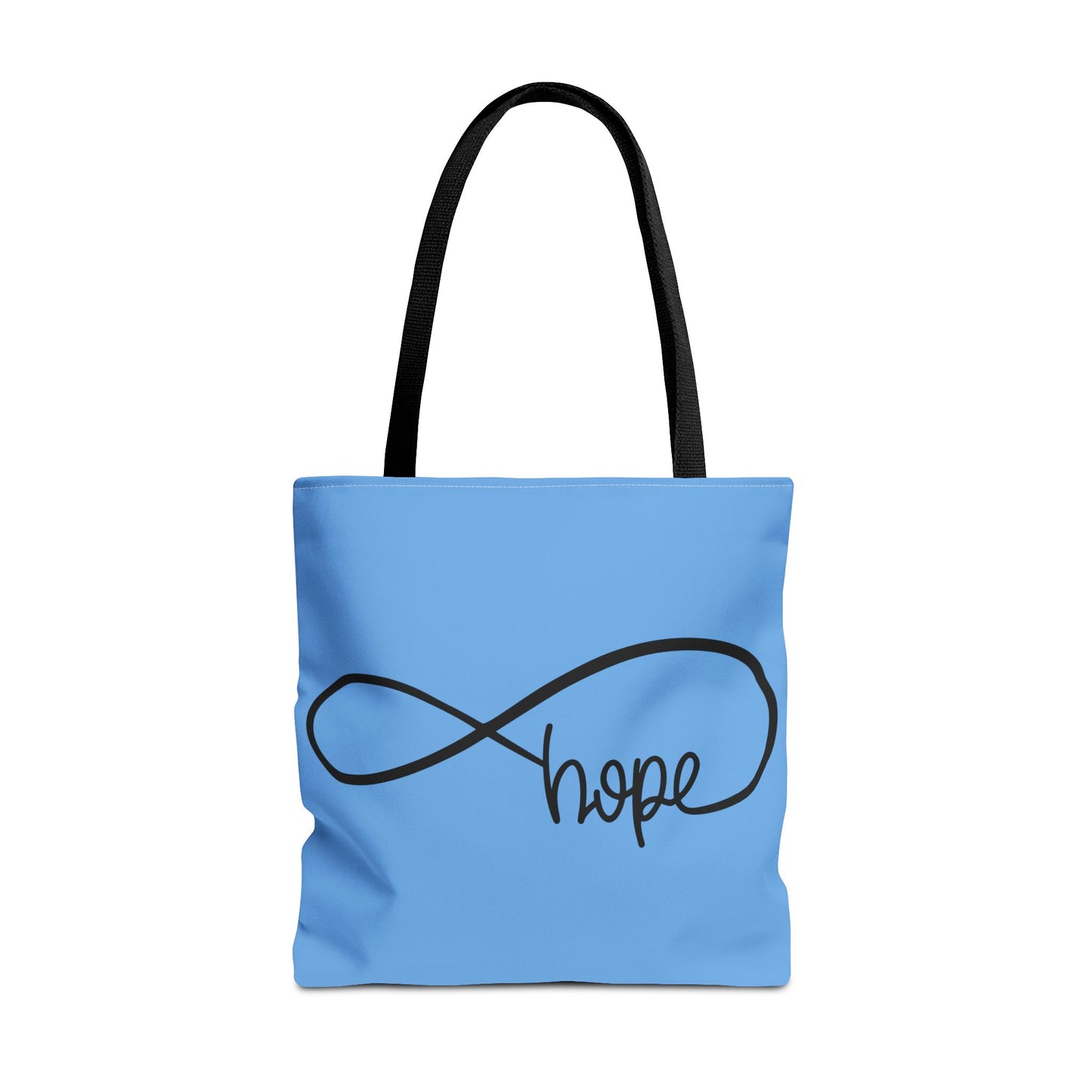 Blue Hope Infinity Tote Bag – Inspirational Double-Sided Print in 3 Sizes