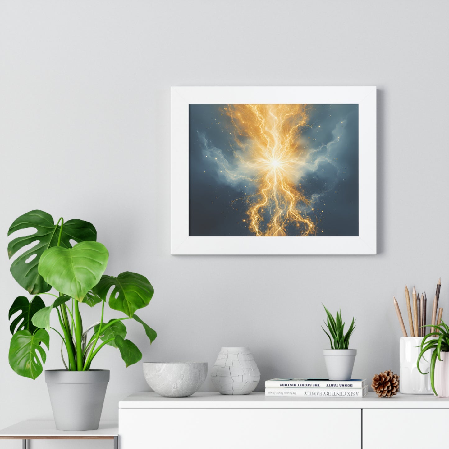 Energetic Lightning Framed Horizontal Poster