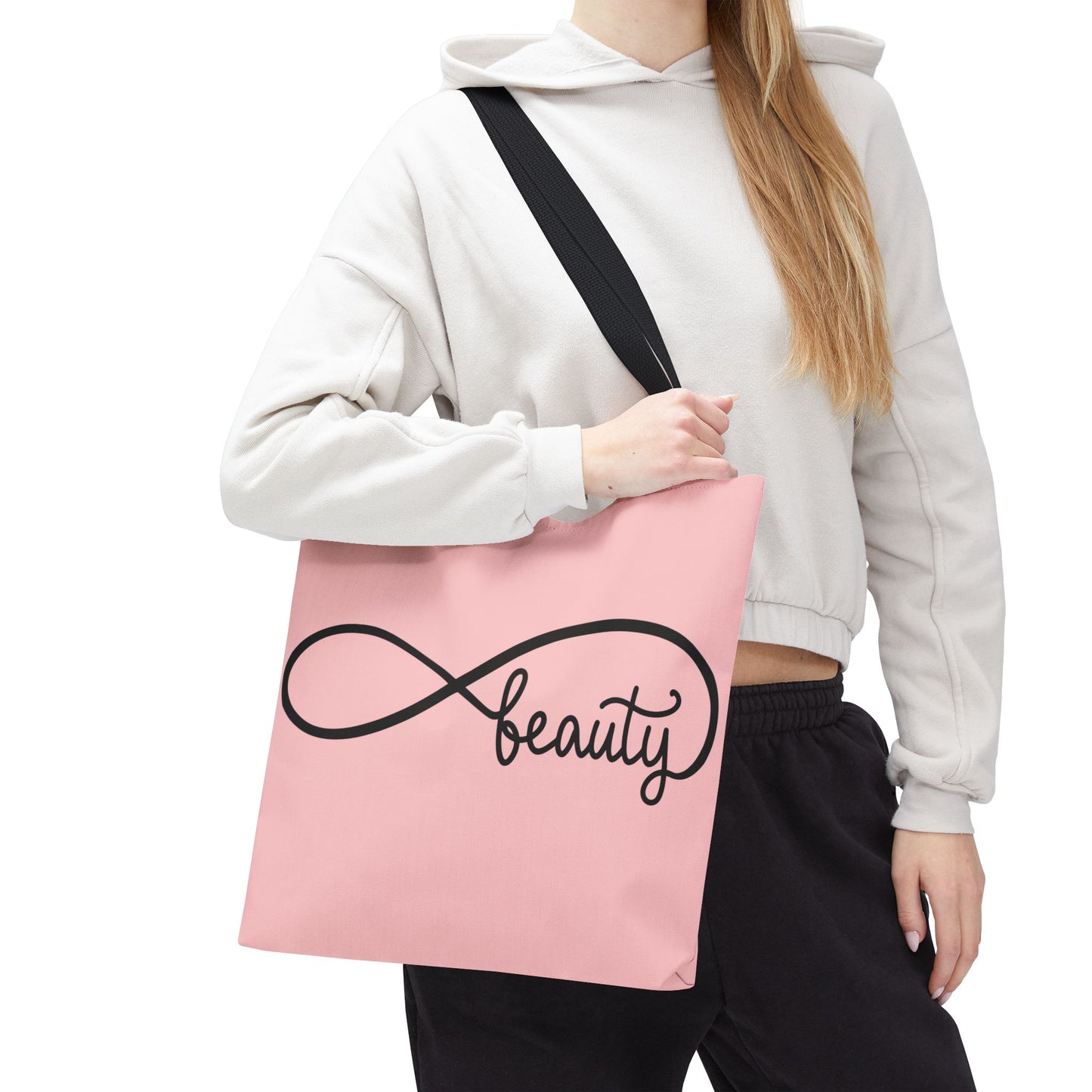 Pink Beauty Infinity Tote Bag – Inspirational Double-Sided Print in 3 Sizes