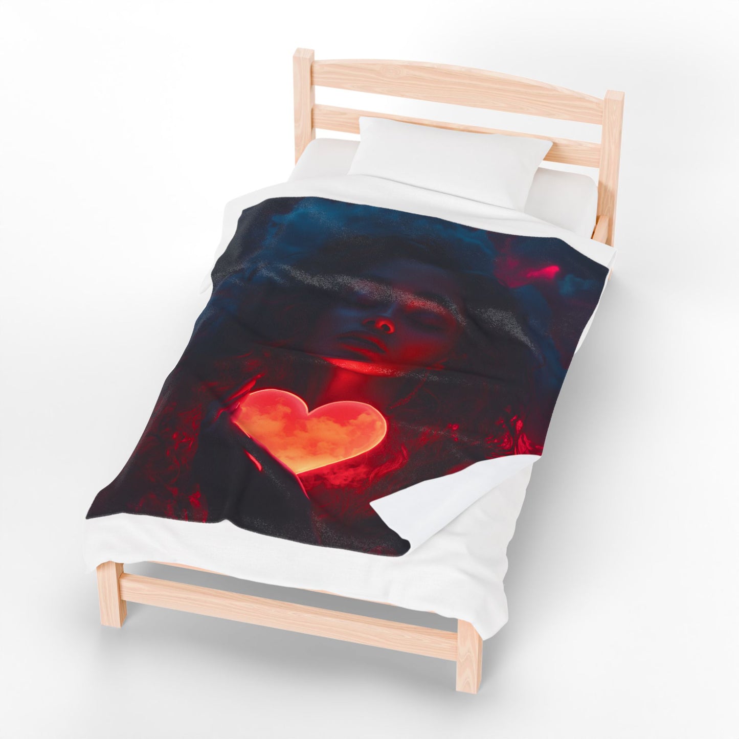 Romantic Velveteen Plush Blanket with Heart Design - Cozy Gift for Valentine's Day, Home Decor, Throw Blanket, Soft Blanket, Bedroom