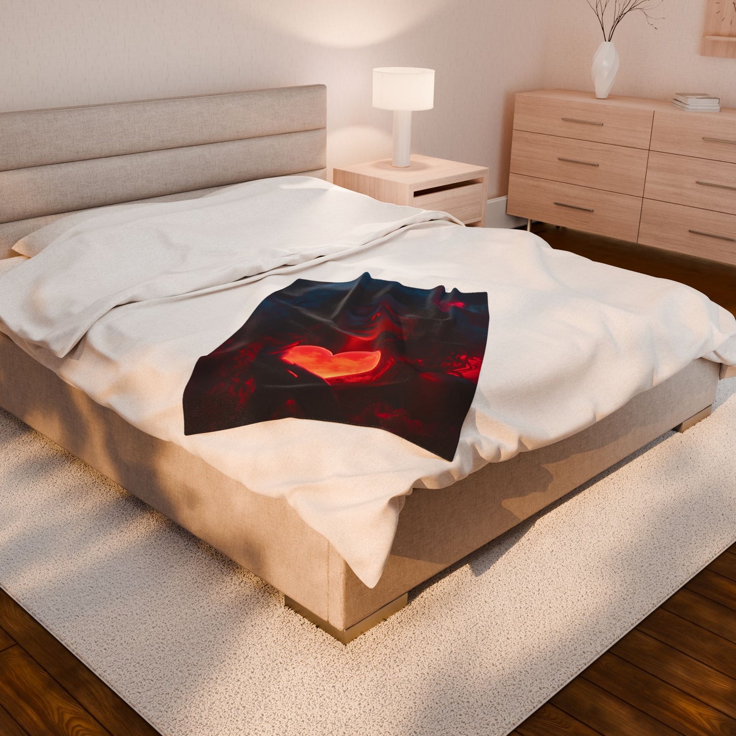 Romantic Velveteen Plush Blanket with Heart Design - Cozy Gift for Valentine's Day, Home Decor, Throw Blanket, Soft Blanket, Bedroom