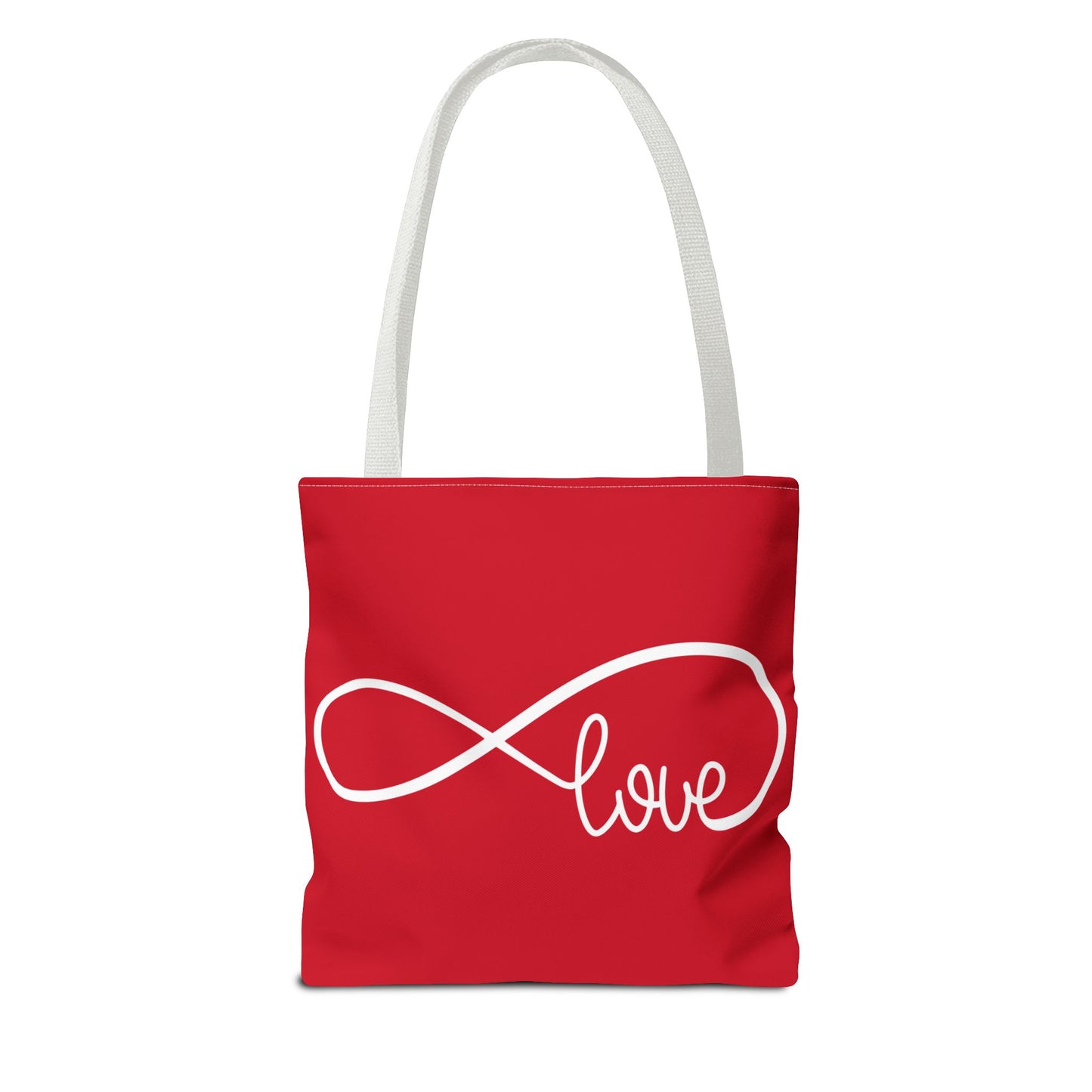 Red Love Infinity Symbol Tote Bag – Romantic Double-Sided Print in 3 Sizes