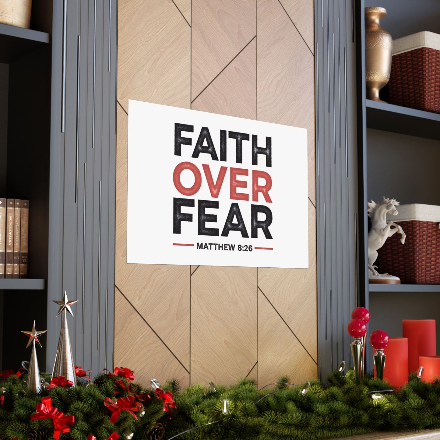 Faith Over Fear Horizontal Poster - Christian Wall Art