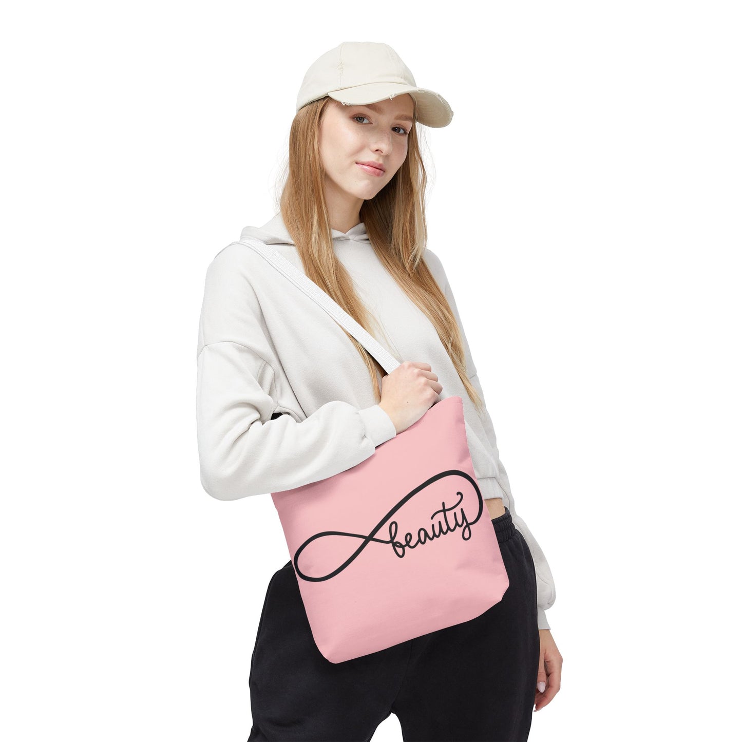 Pink Beauty Infinity Tote Bag – Inspirational Double-Sided Print in 3 Sizes