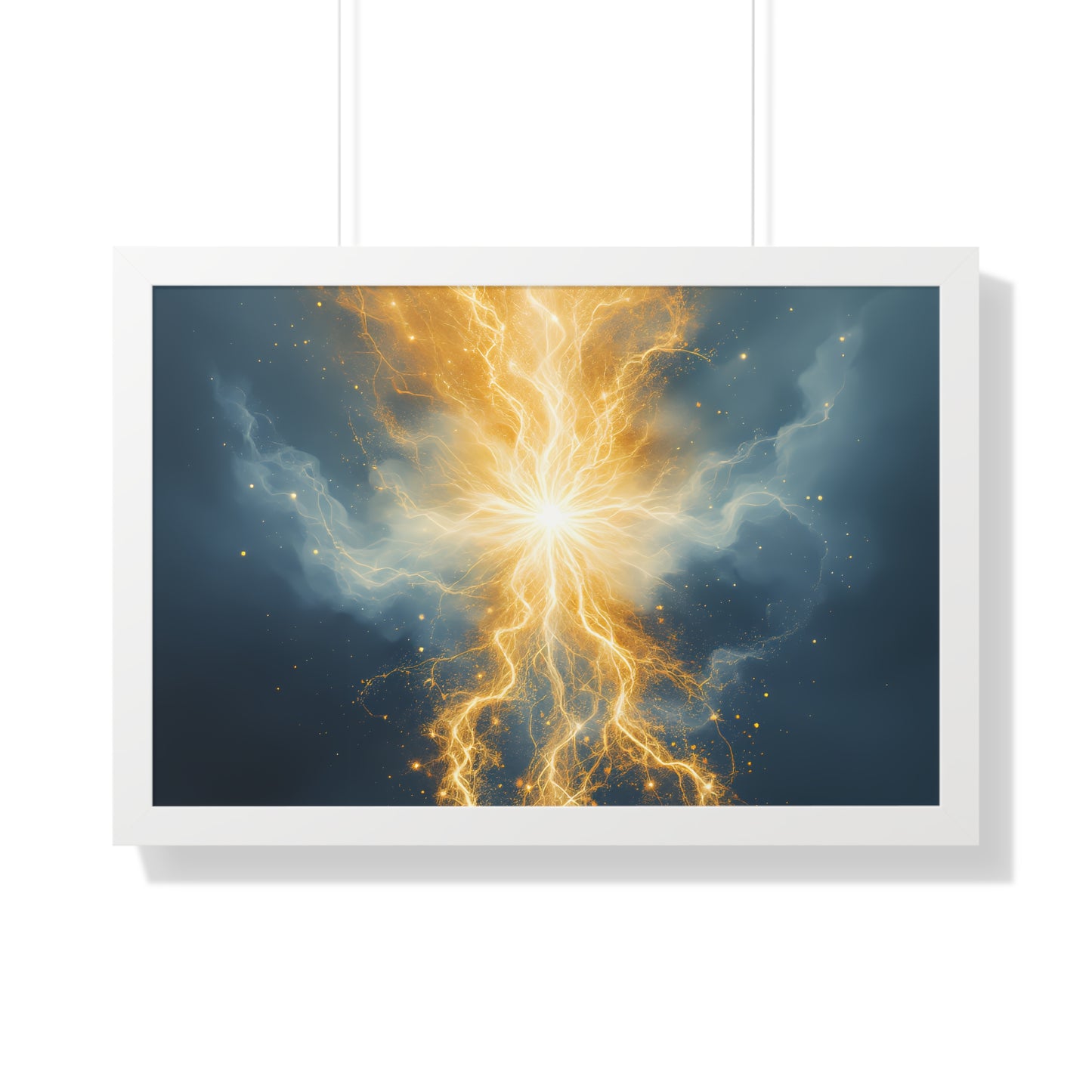 Energetic Lightning Framed Horizontal Poster