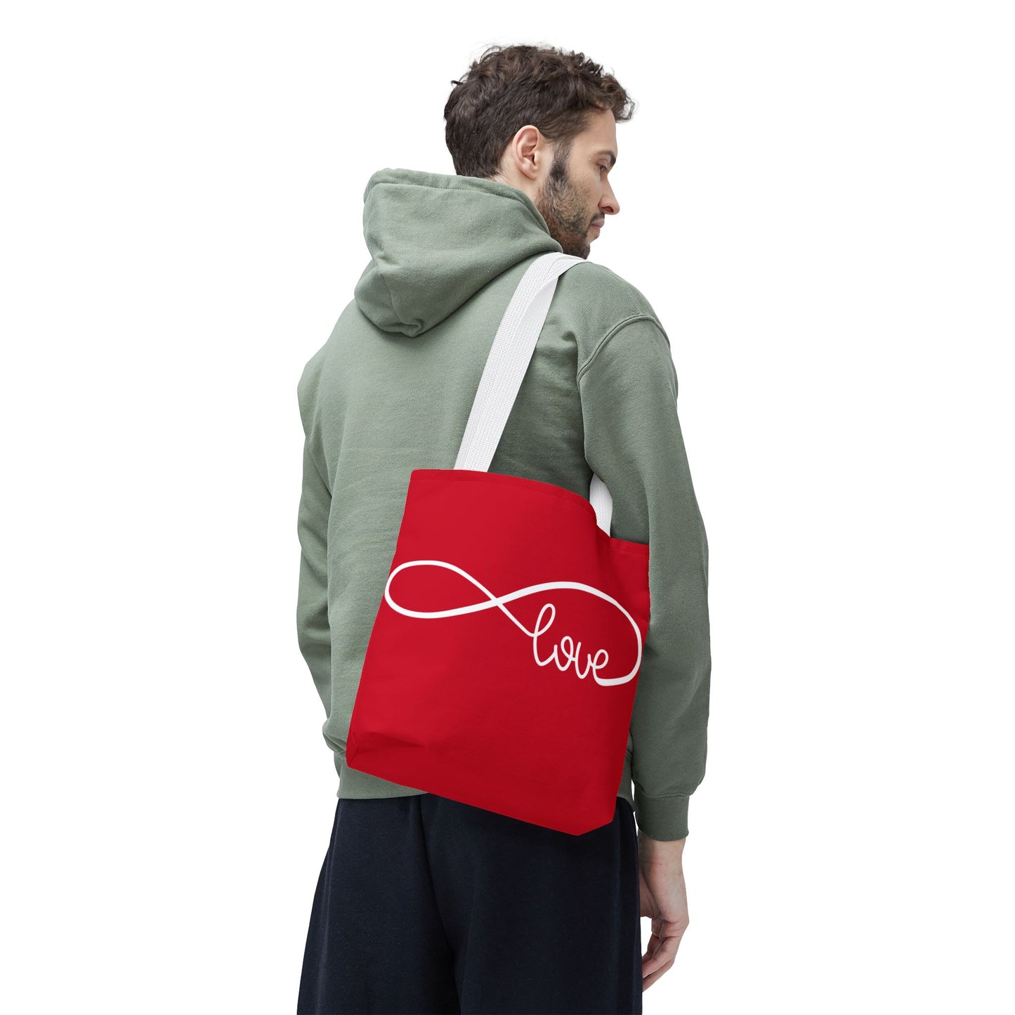 Red Love Infinity Symbol Tote Bag – Romantic Double-Sided Print in 3 Sizes
