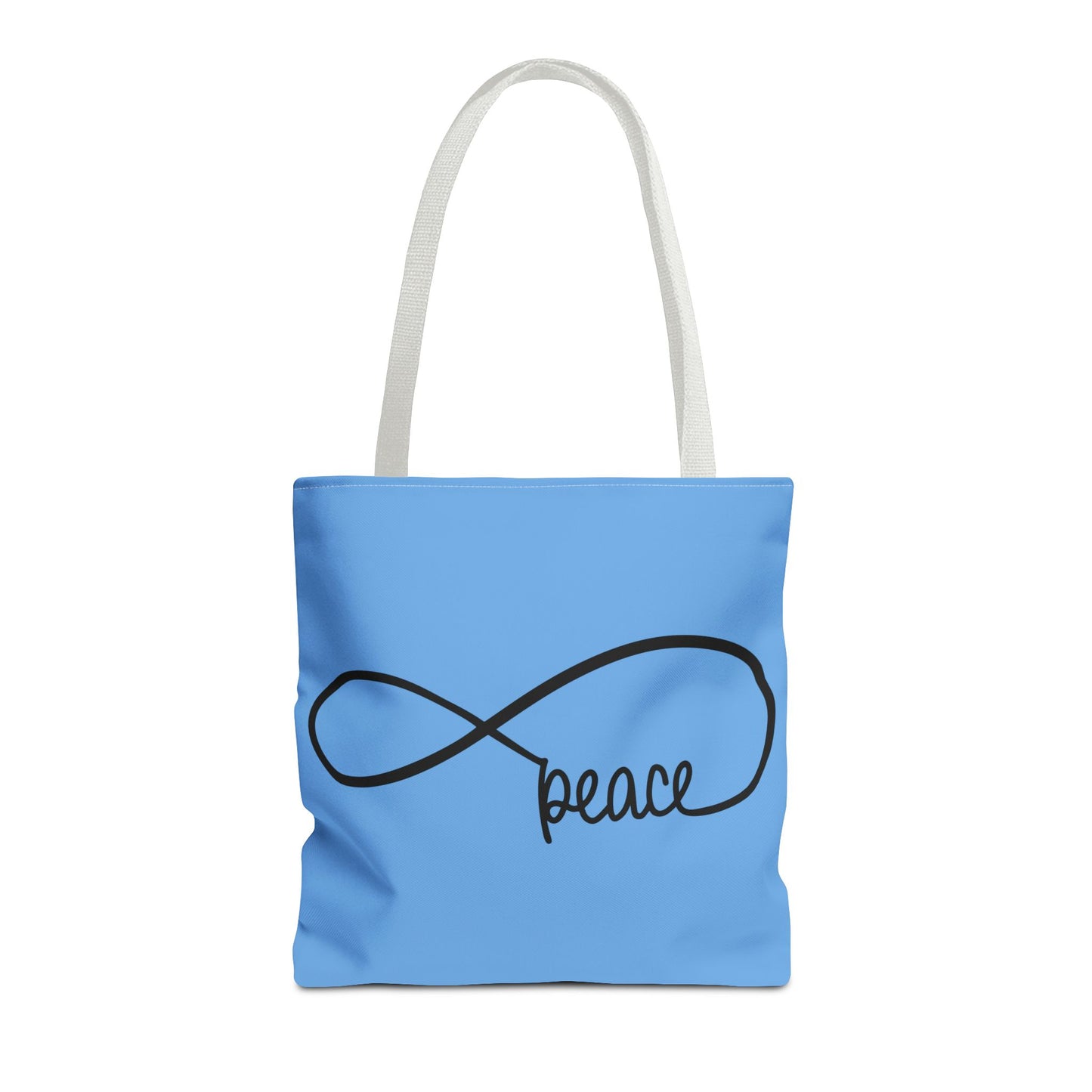 Blue Peace Infinity Tote Bag – Inspirational Double-Sided Print in 3 Sizes