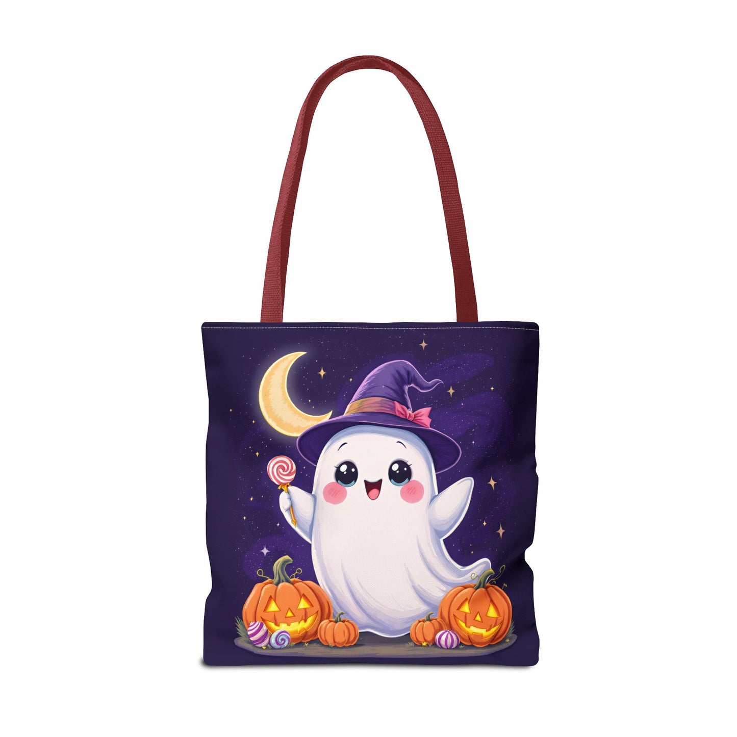 Halloween Ghost Tote Bag, Spooky Season Bag, Cute Pumpkin Bag, Trick or Treat Tote, Whimsical Ghost Shopper