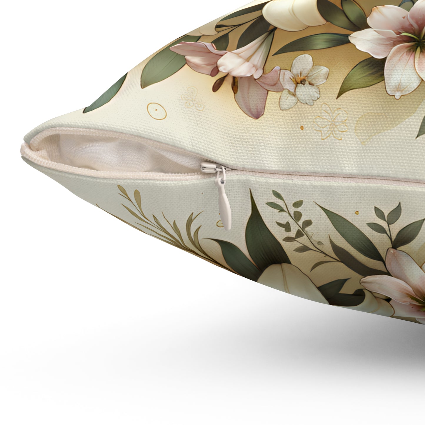 Christian Floral Throw Pillow – Easter Lily Wreath | Spring Home Decor | Faith-Based Gift (4 Sizes)