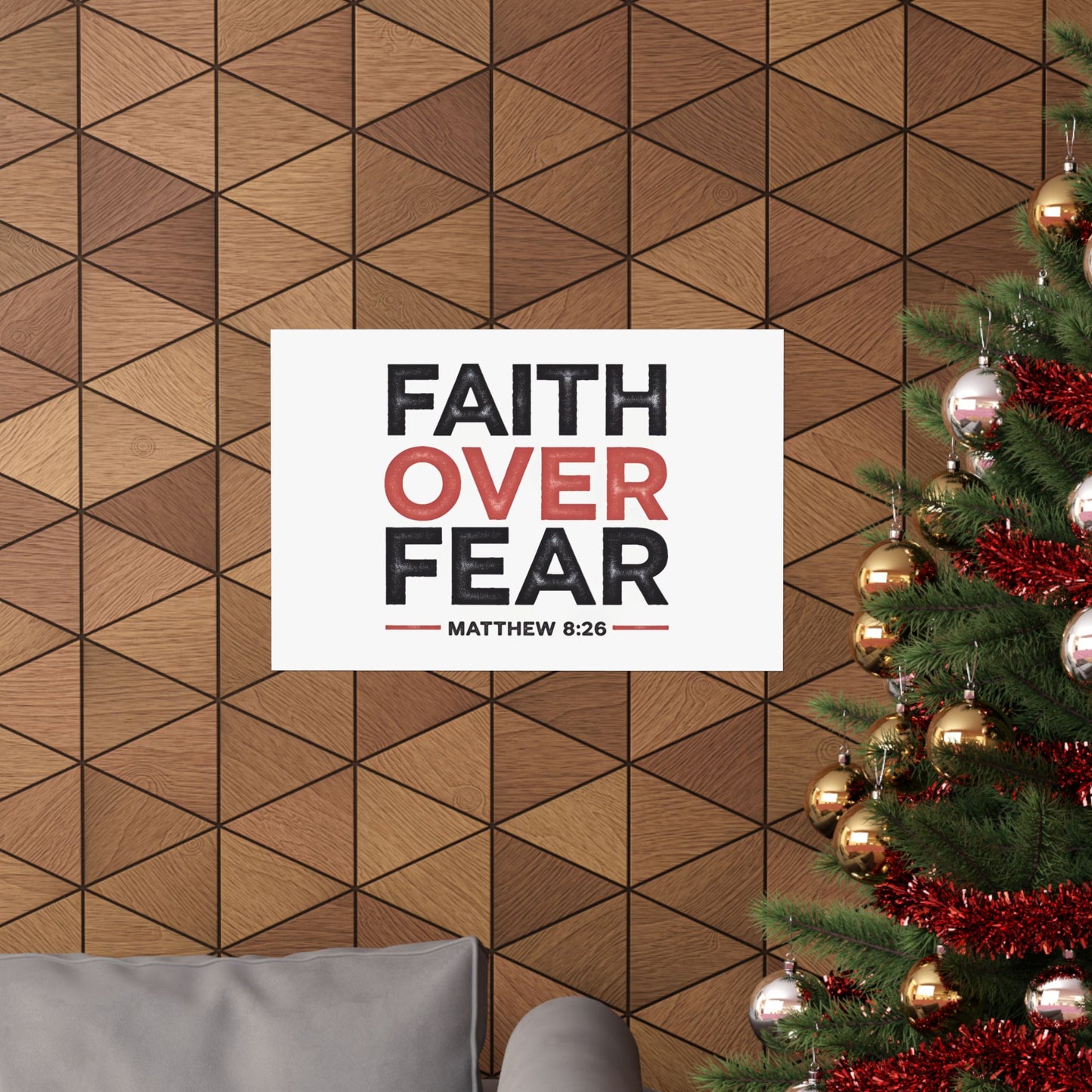 Faith Over Fear Horizontal Poster - Christian Wall Art