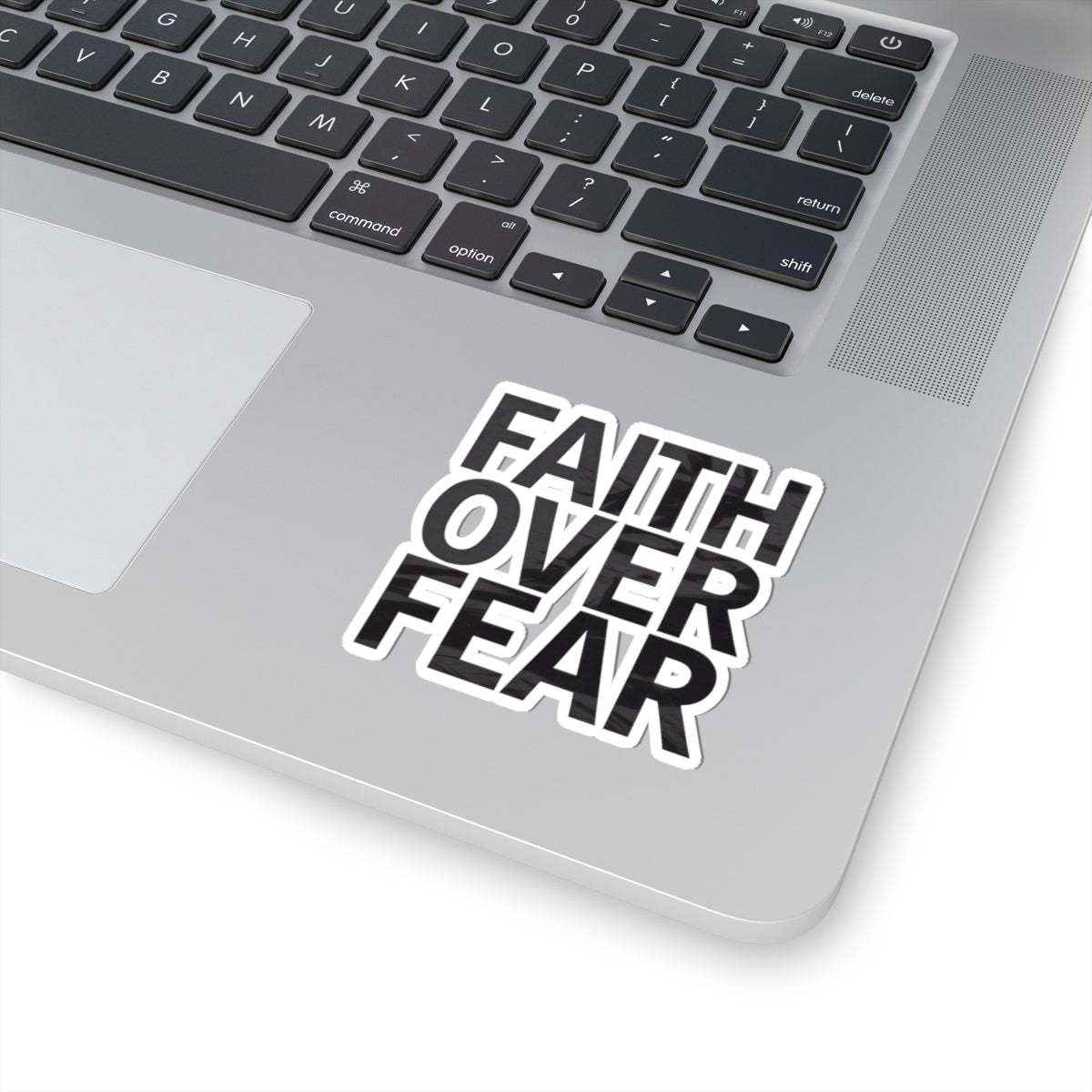 Faith Over Fear – Christian Kiss-Cut Vinyl Sticker | Inspirational Decal for Laptops, Water Bottles, and Journals