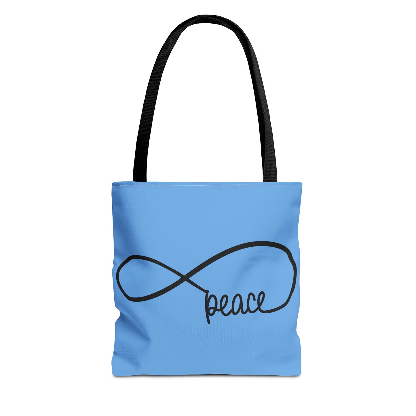 Blue Peace Infinity Tote Bag – Inspirational Double-Sided Print in 3 Sizes