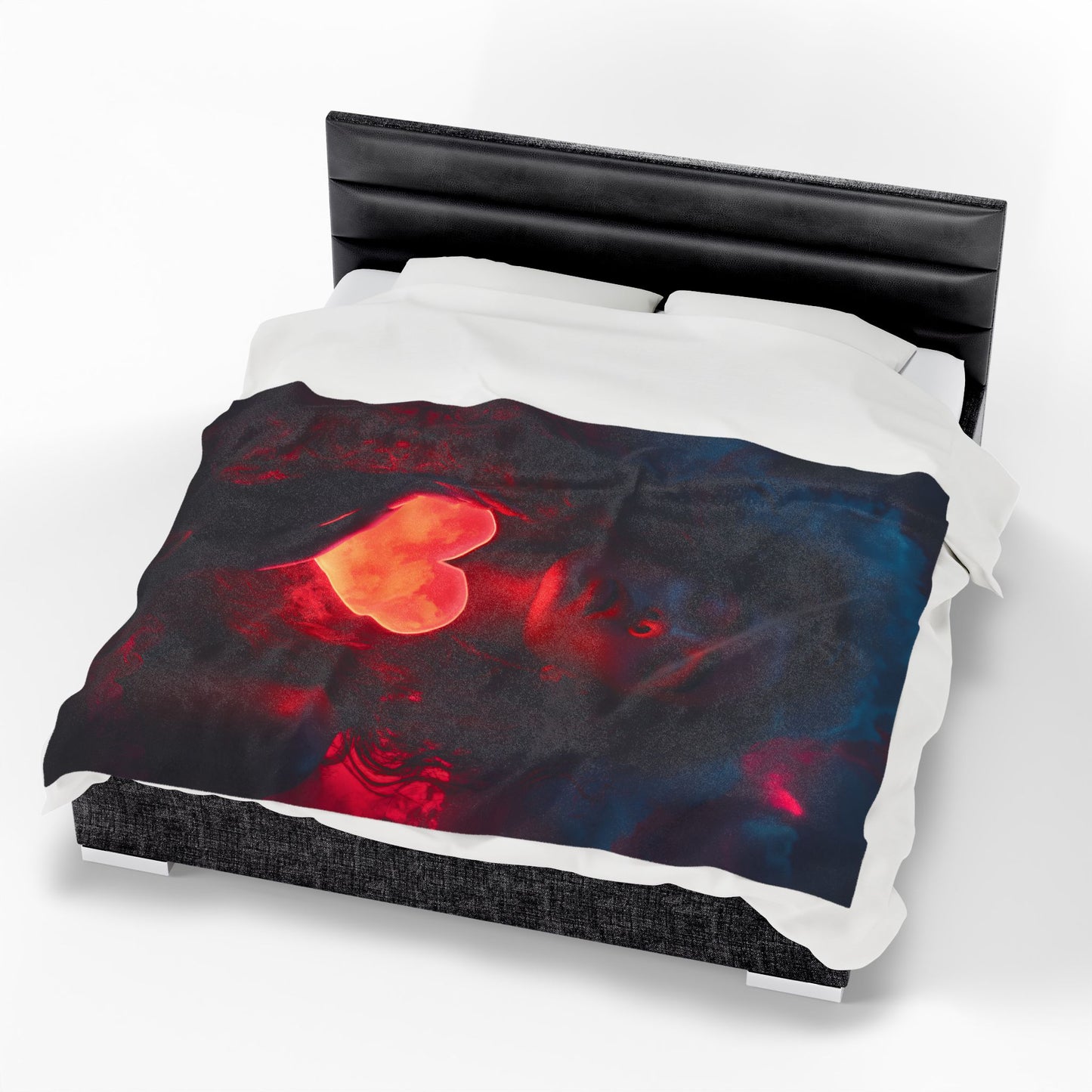 Romantic Velveteen Plush Blanket with Heart Design - Cozy Gift for Valentine's Day, Home Decor, Throw Blanket, Soft Blanket, Bedroom