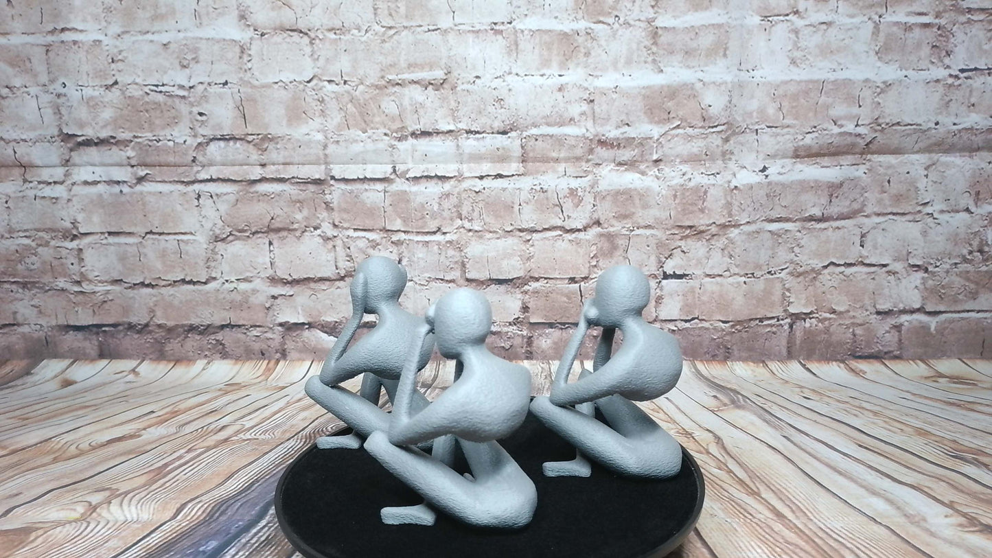 NObody “No Evil” Trio | Modern 3D Printed Figurine Set