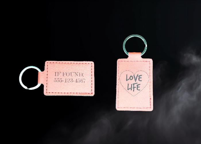 Engraved Leather Keychain β Inspirational, Personalized, or Branded Gift