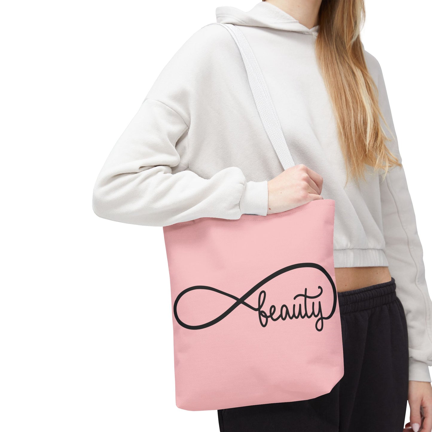 Pink Beauty Infinity Tote Bag – Inspirational Double-Sided Print in 3 Sizes