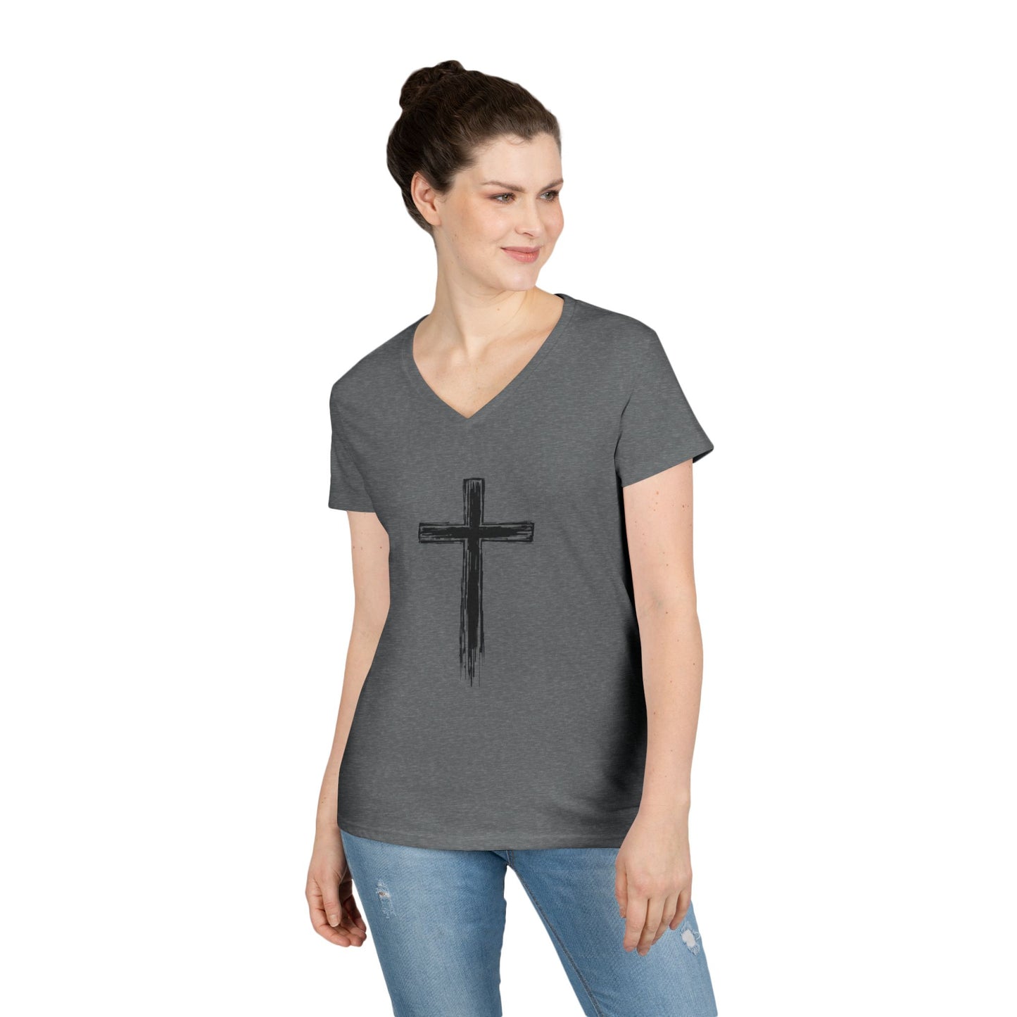 Faith-Inspired V-Neck T-Shirt for Women