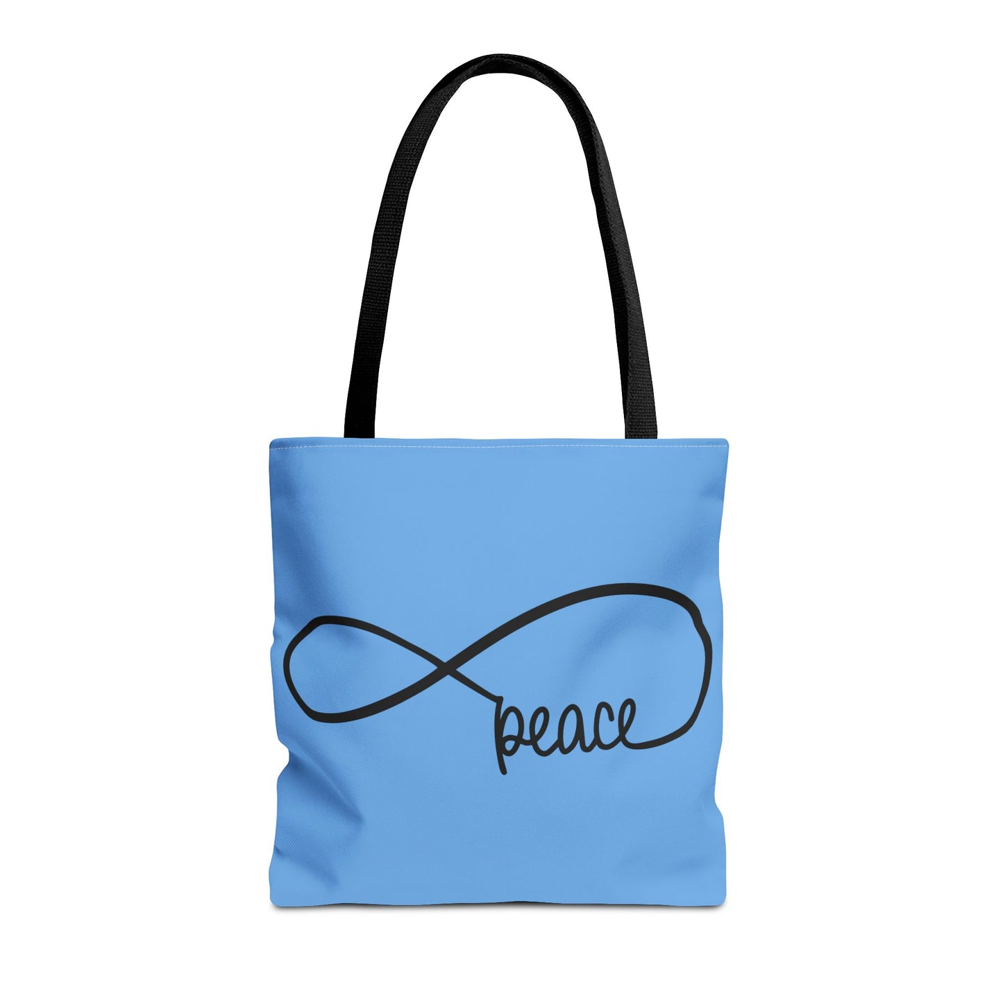Blue Peace Infinity Tote Bag – Inspirational Double-Sided Print in 3 Sizes