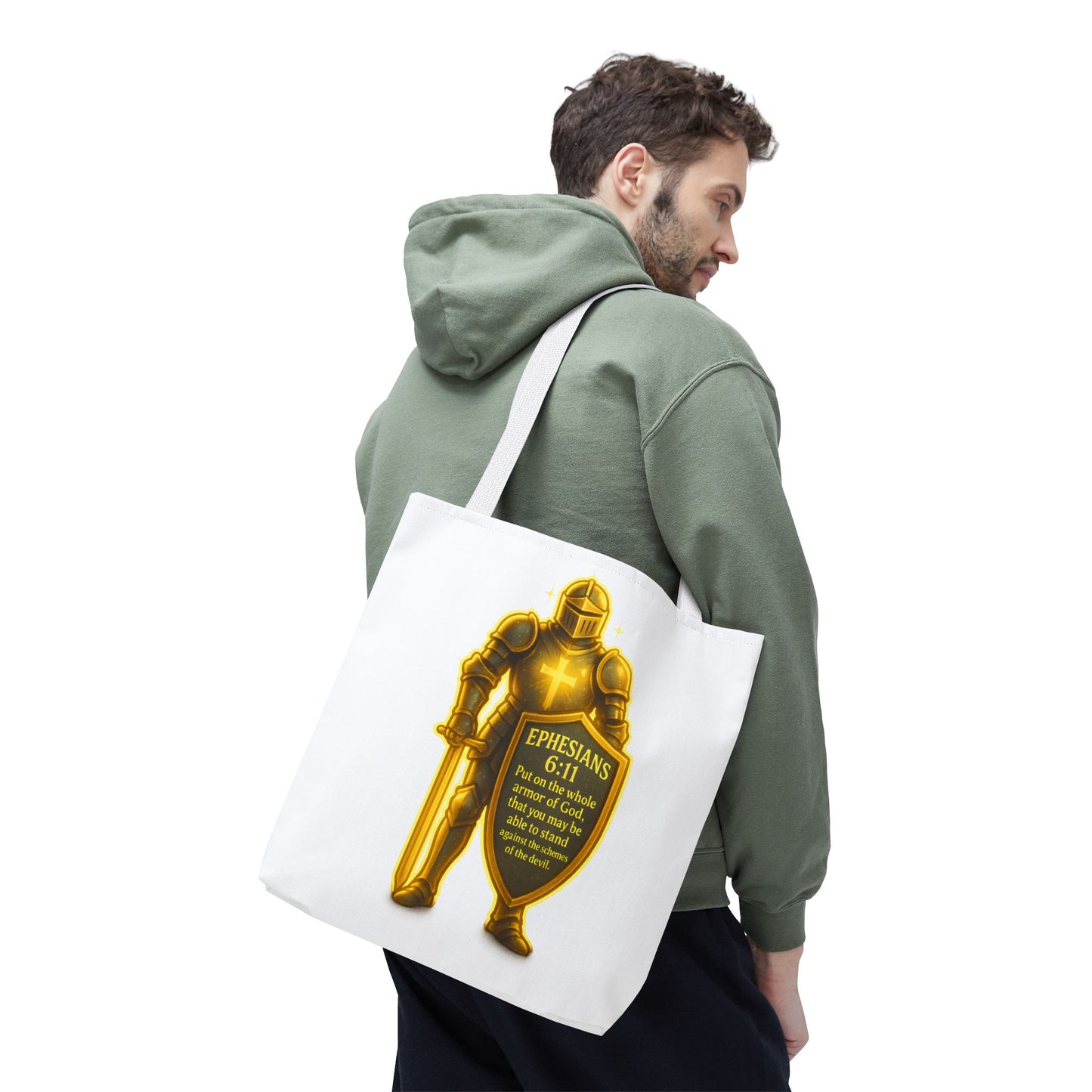 Armor Emblem Tote Bag – Ephesians 6:11 Christian Faith Tote