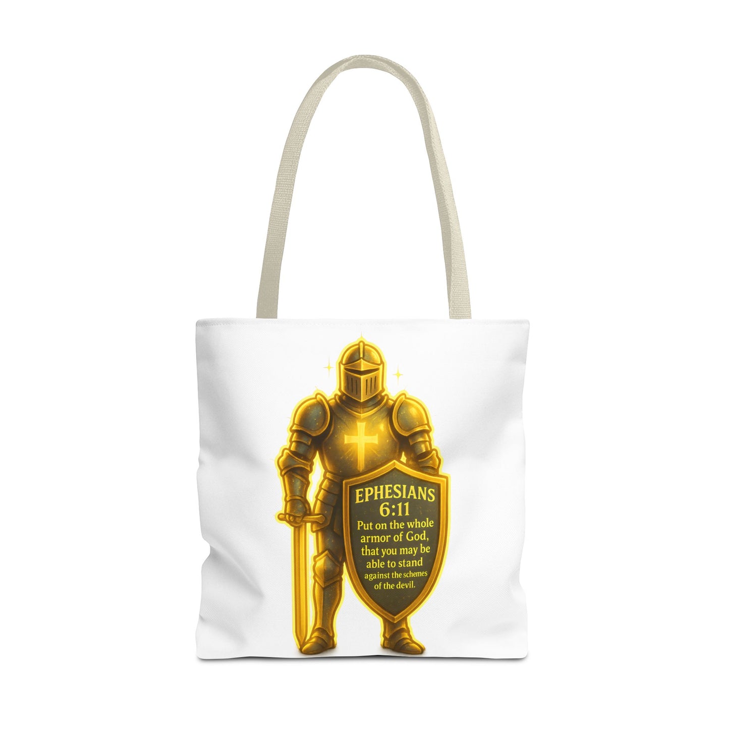 Armor Emblem Tote Bag – Ephesians 6:11 Christian Faith Tote