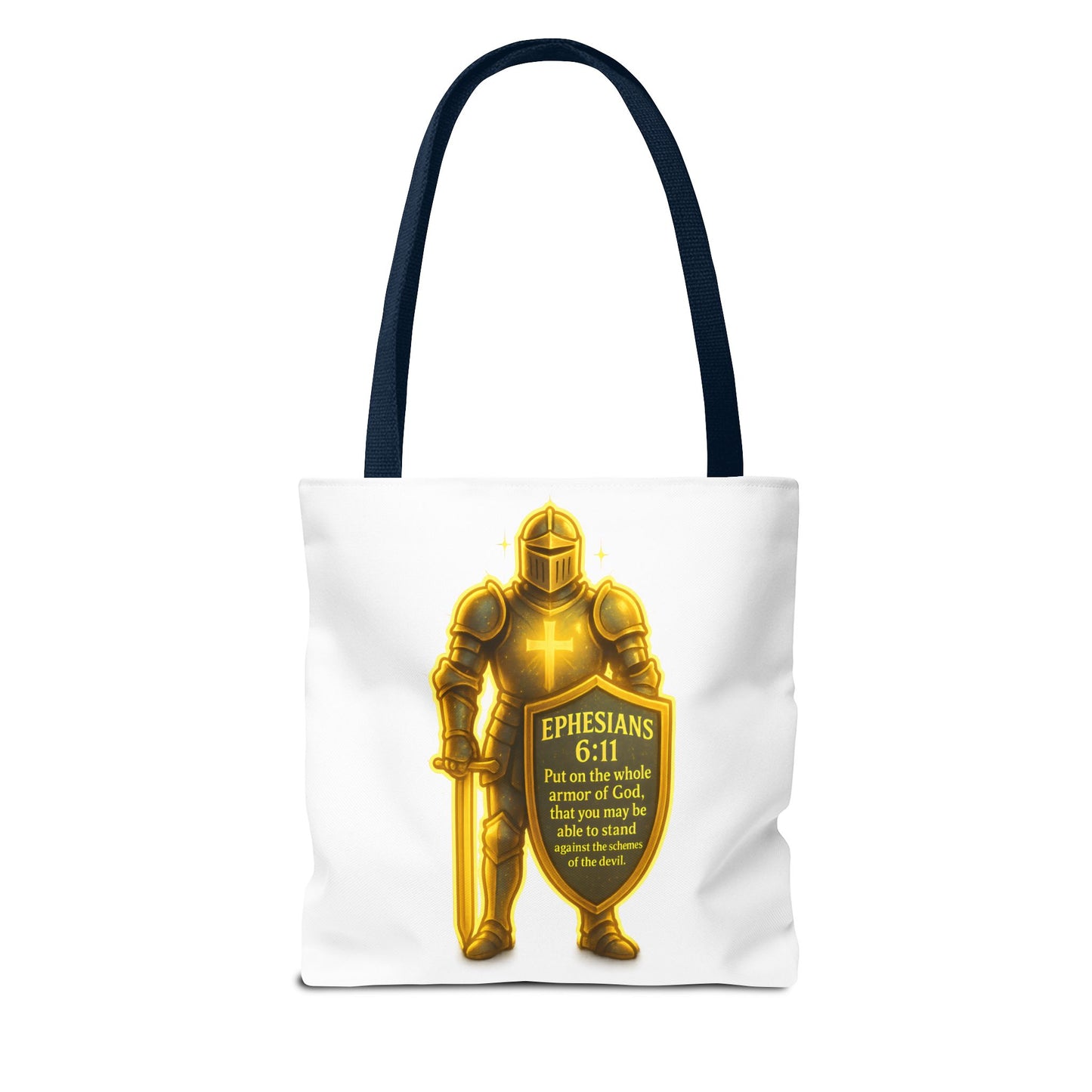 Armor Emblem Tote Bag – Ephesians 6:11 Christian Faith Tote