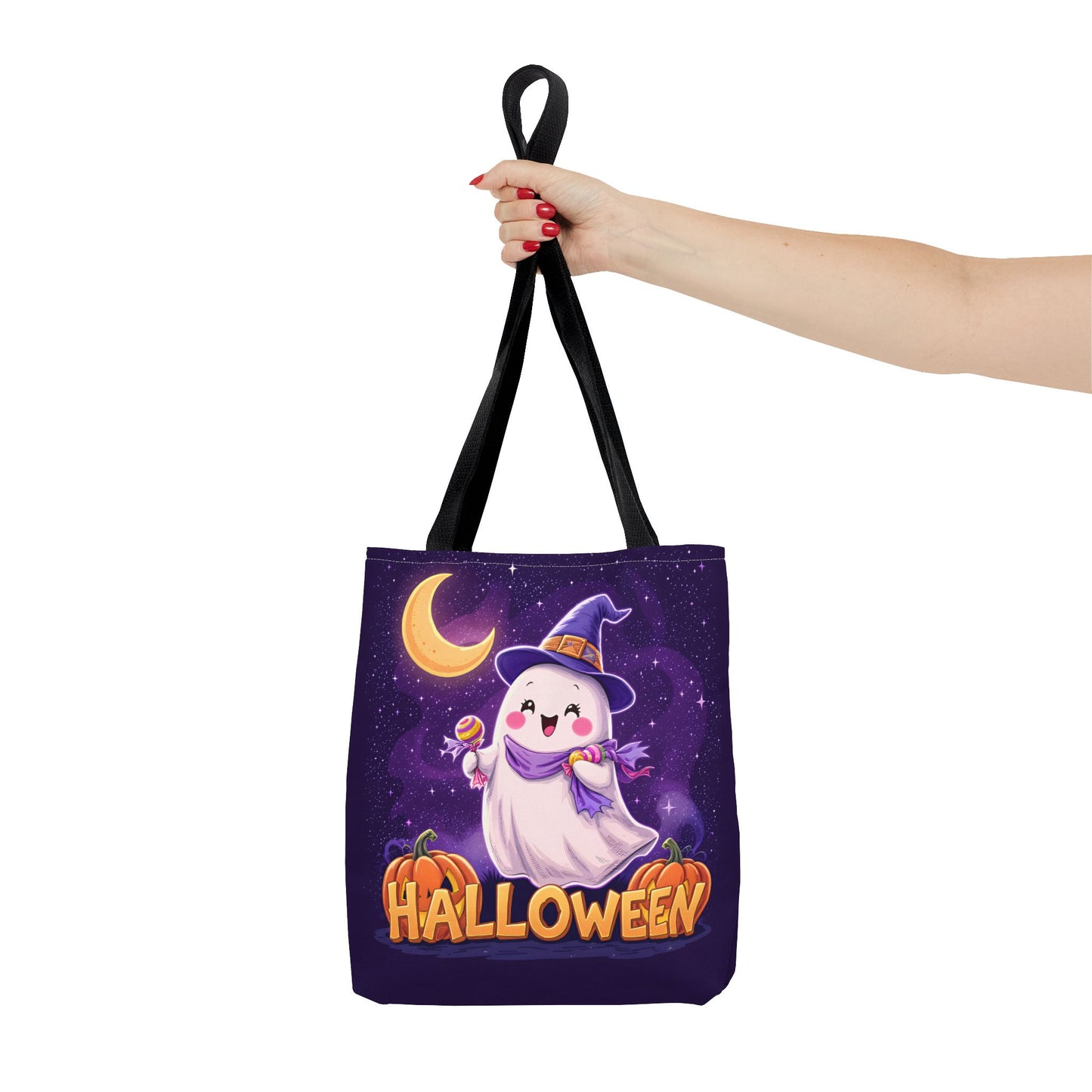 Halloween Ghost Tote Bag, Cute Halloween Bag, Trick or Treat Tote, Spooky Season Accessory, Pumpkin Spice Tote, Gift for Halloween Lovers