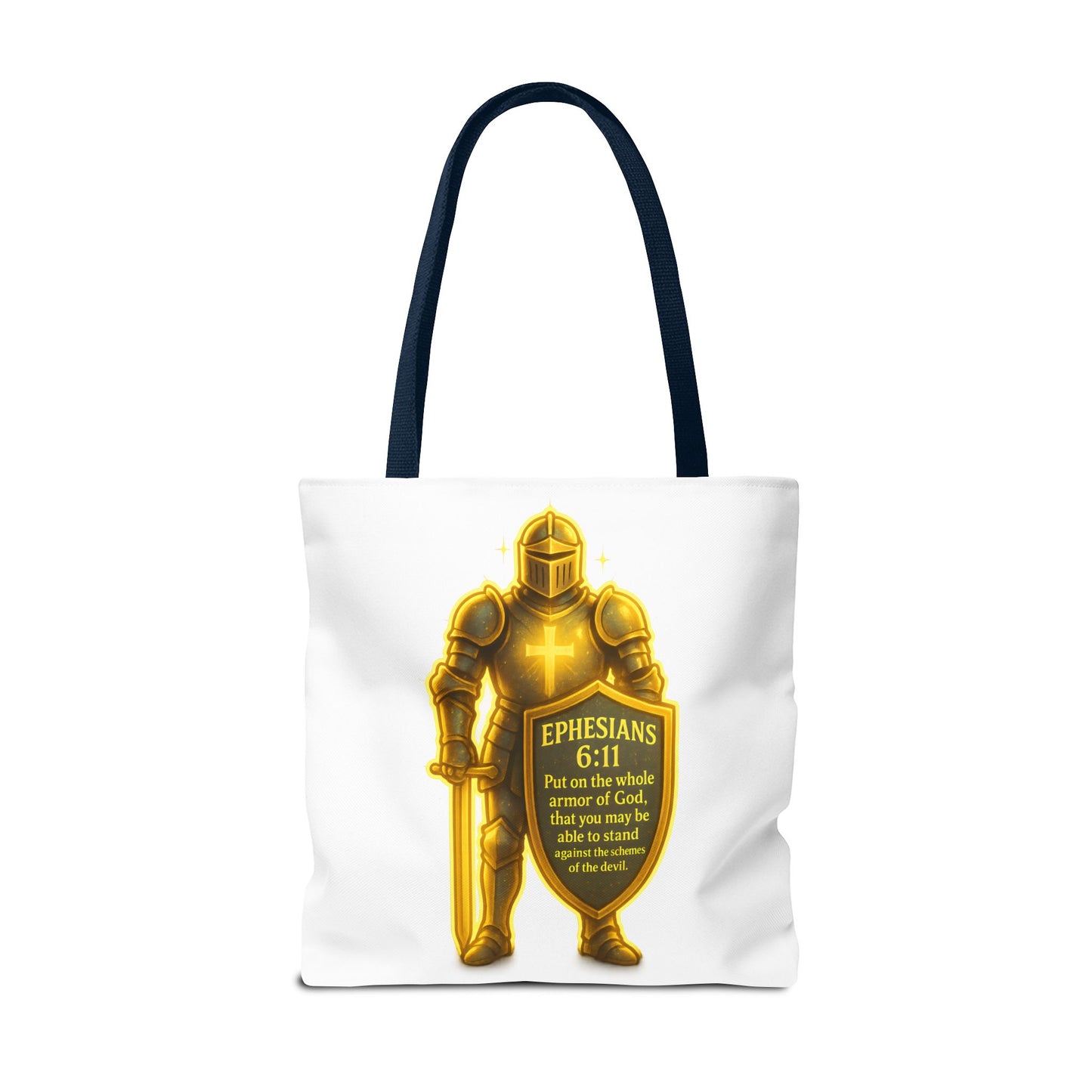 Armor Emblem Tote Bag – Ephesians 6:11 Christian Faith Tote