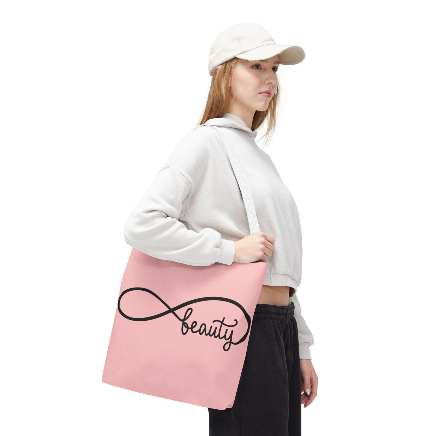 Pink Beauty Infinity Tote Bag – Inspirational Double-Sided Print in 3 Sizes