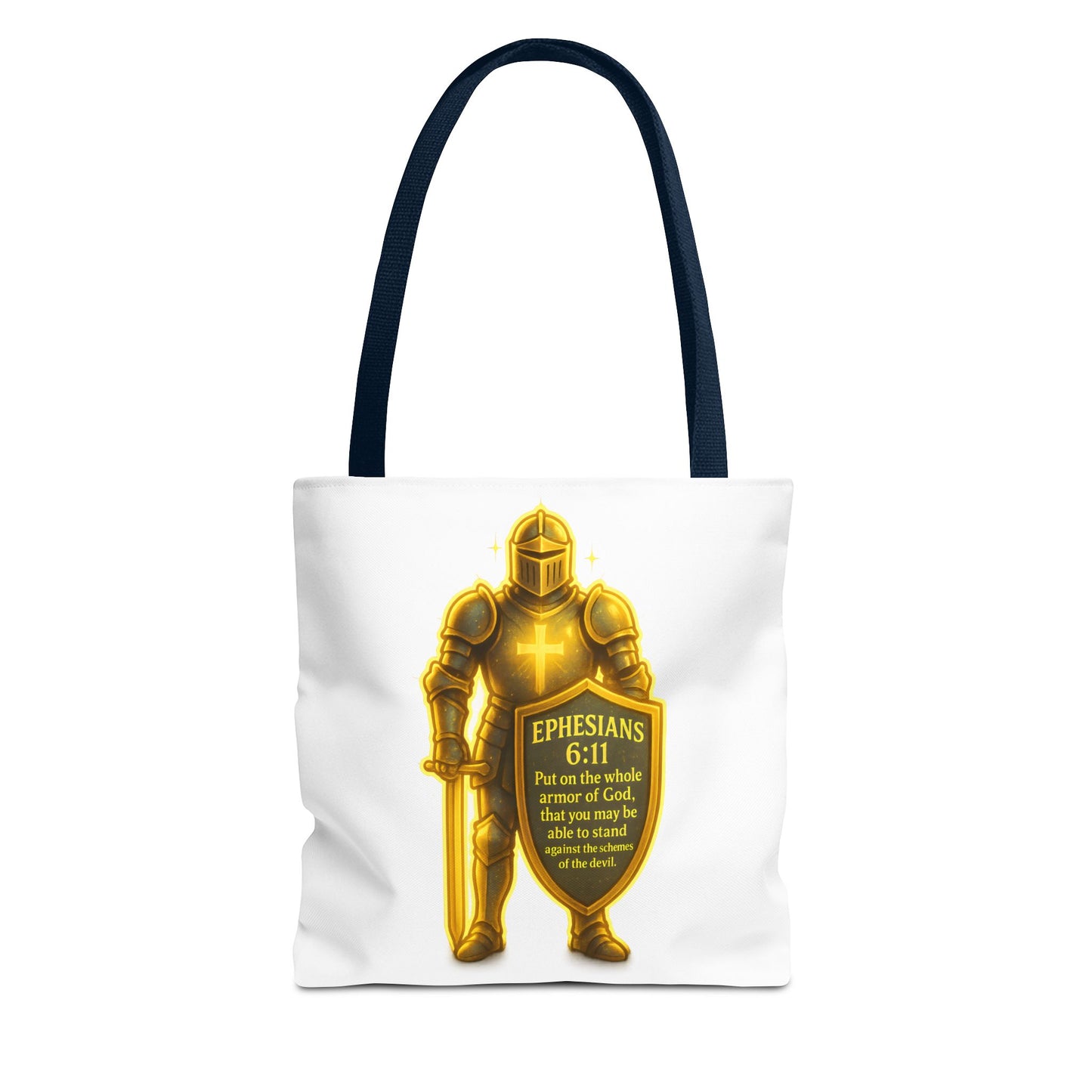 Armor Emblem Tote Bag – Ephesians 6:11 Christian Faith Tote