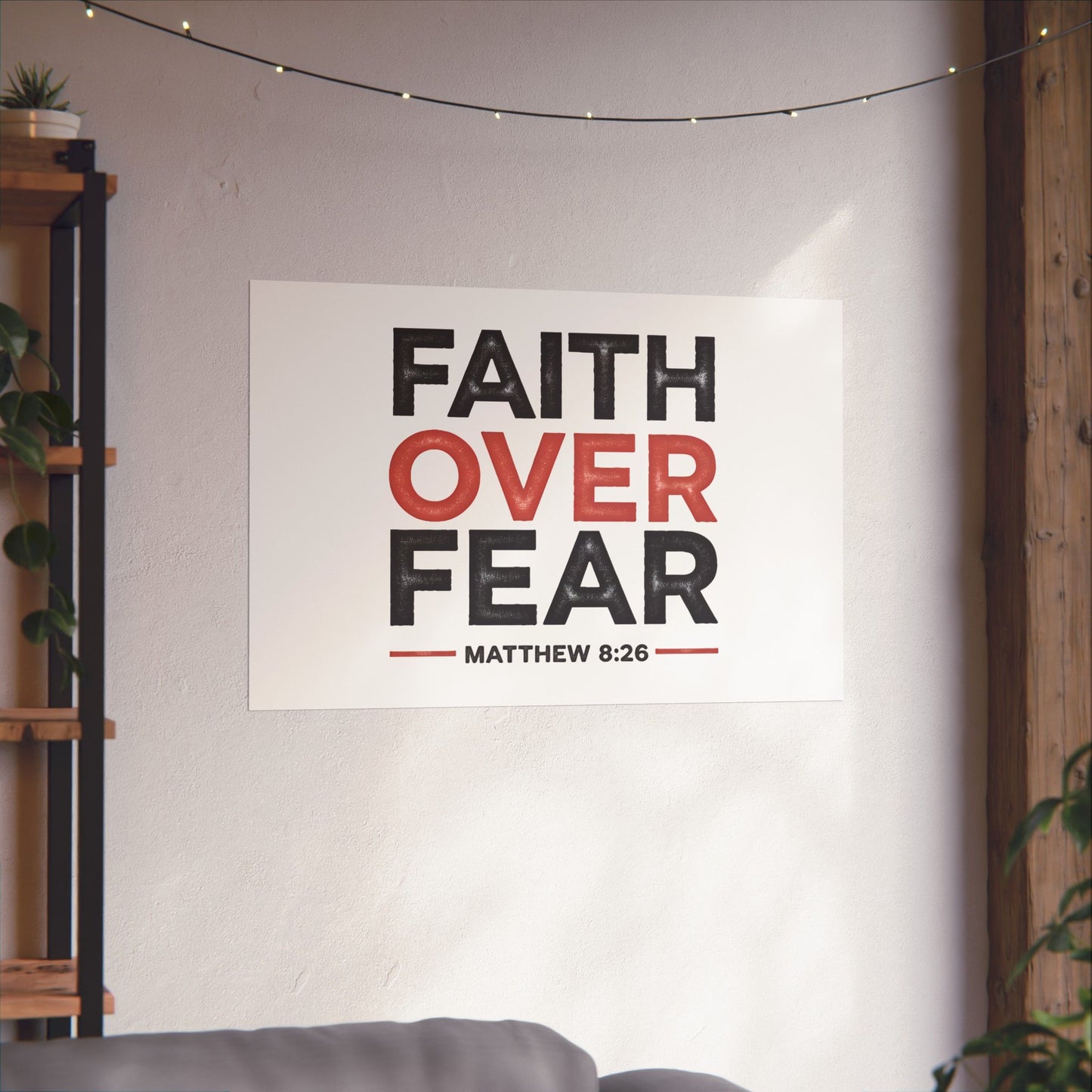 Faith Over Fear Horizontal Poster - Christian Wall Art