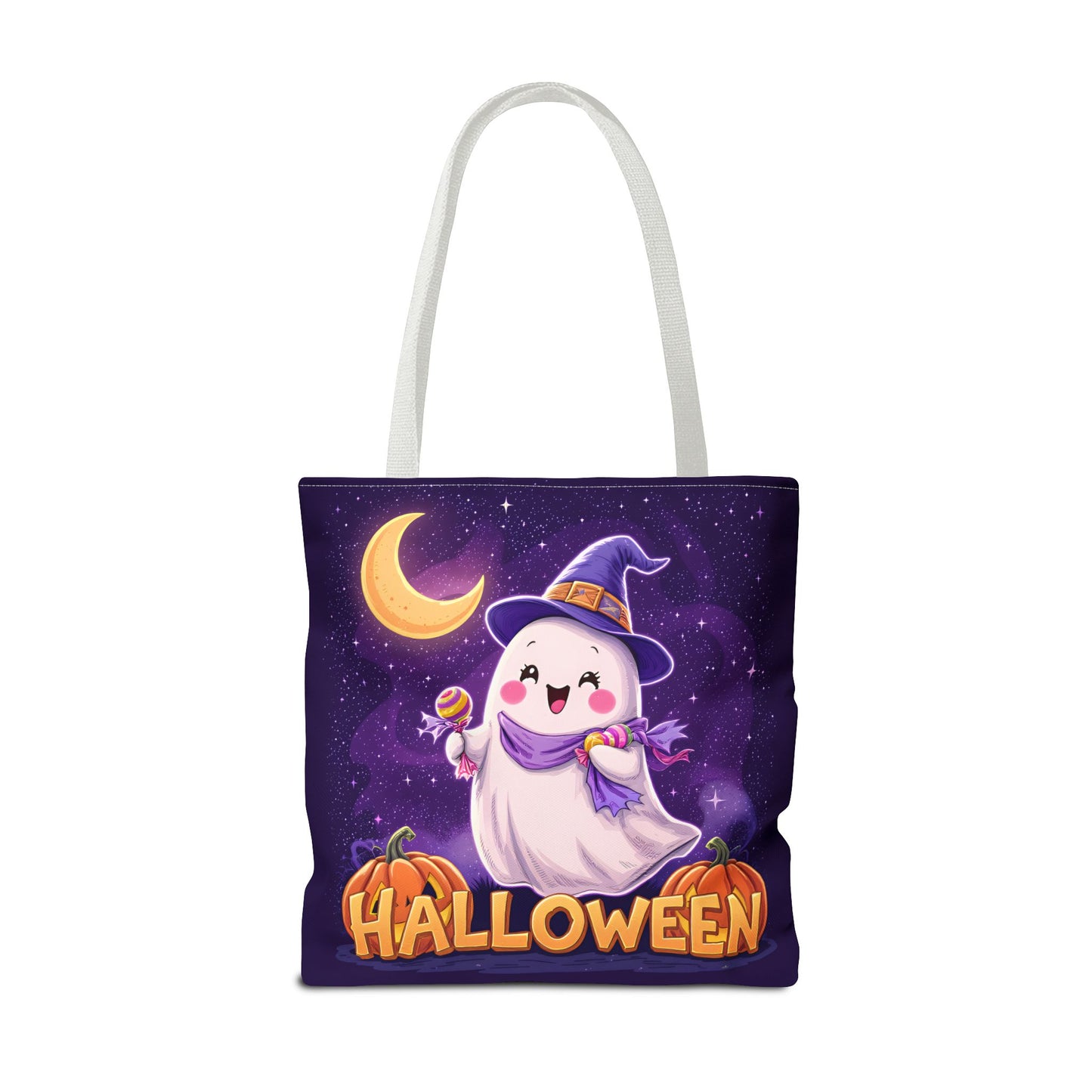 Halloween Ghost Tote Bag, Cute Halloween Bag, Trick or Treat Tote, Spooky Season Accessory, Pumpkin Spice Tote, Gift for Halloween Lovers