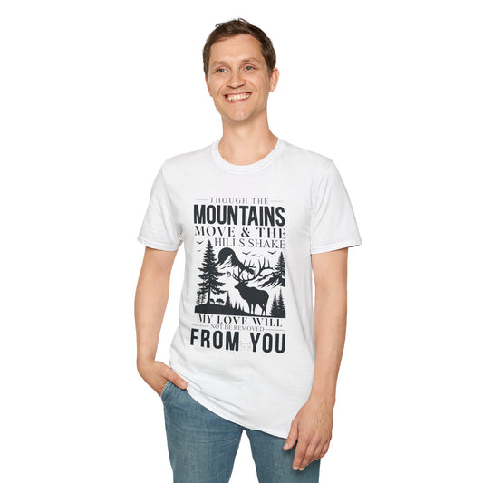Isaiah 54:10 – Deer & Mountains T-Shirt - Bible Verse Tee