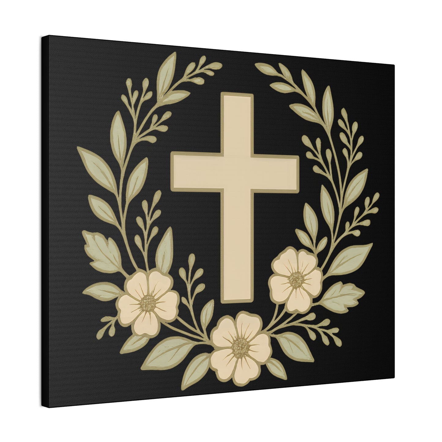 Christian Wall Art, Floral Cross Canvas, Home Decor, Religious Gift, Faith-Inspired Art, Inspirational Decoration